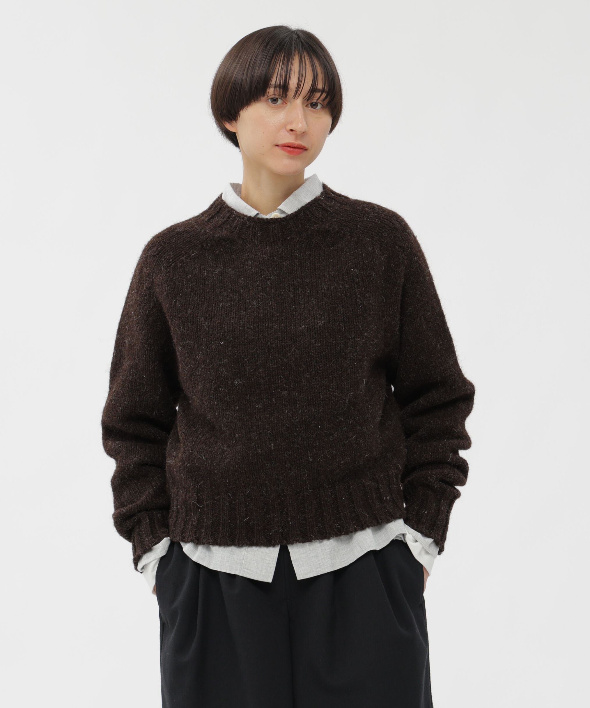 MHL.「RUSTIC WOOL KNITWEAR」|ニット・セーター|DARK BROWN2