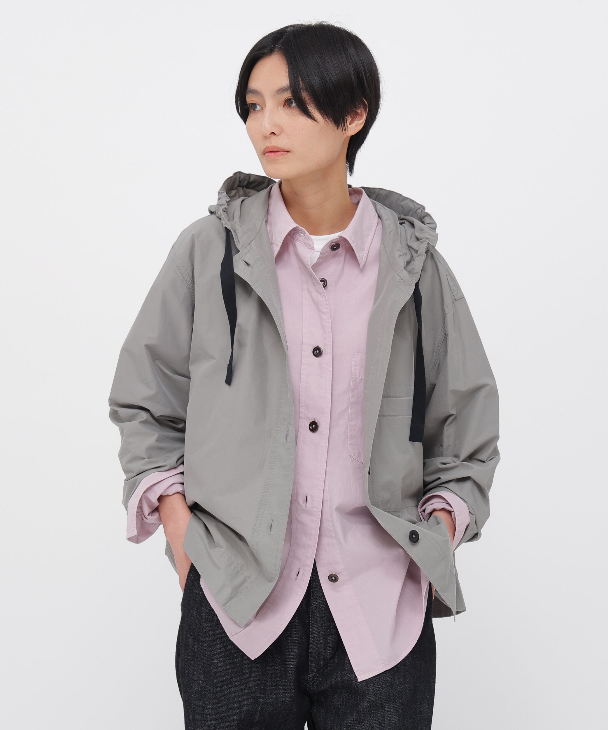 MHL.「PAPER COTTON NYLON SHIRT」|シャツ・ブラウス|GREY