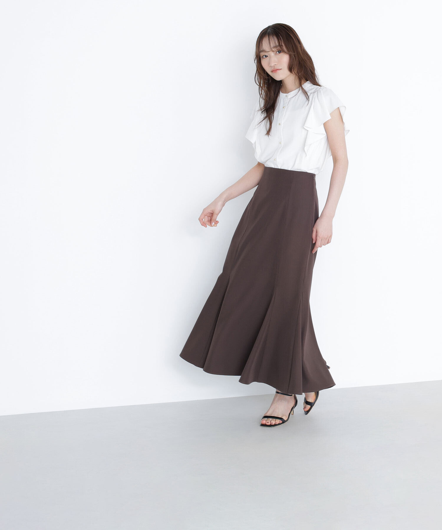  「メタルボタンフリルスリーブブラウス」|シャツ・ブラウス|