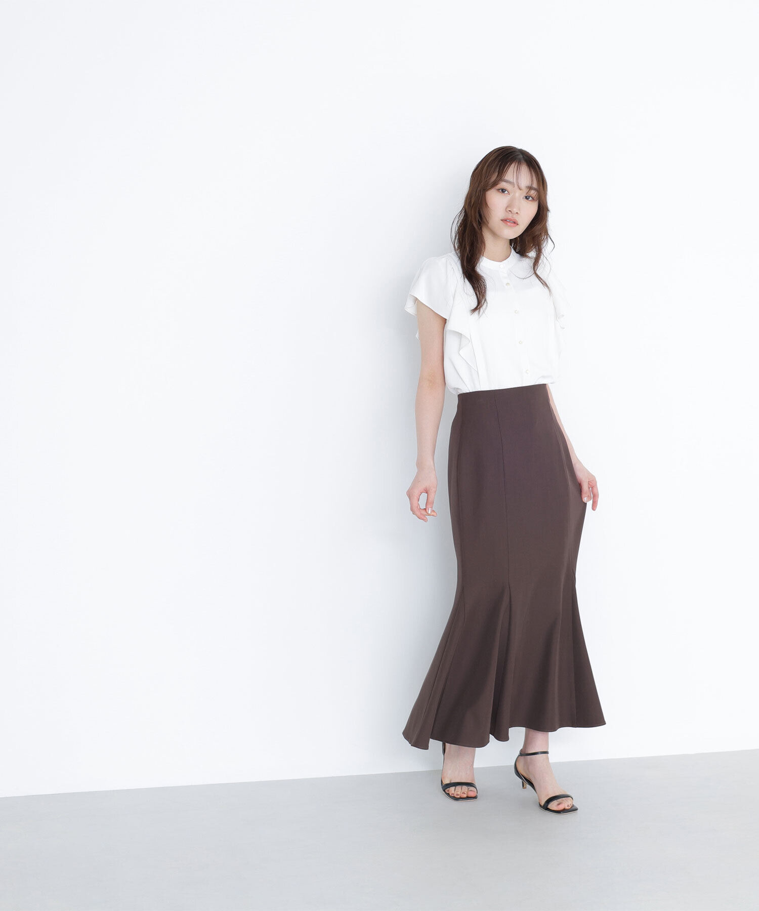  「メタルボタンフリルスリーブブラウス」|シャツ・ブラウス|