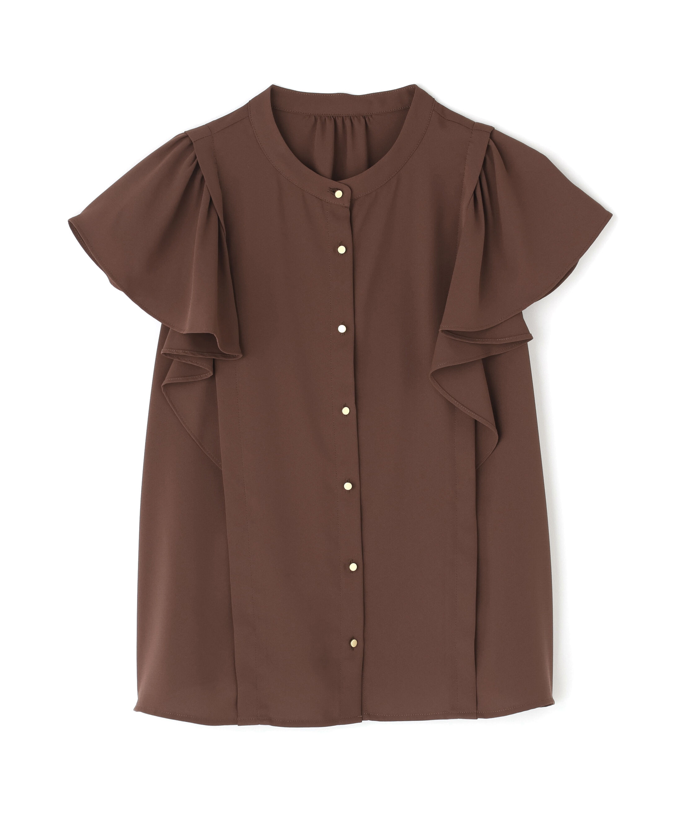  「メタルボタンフリルスリーブブラウス」|シャツ・ブラウス|