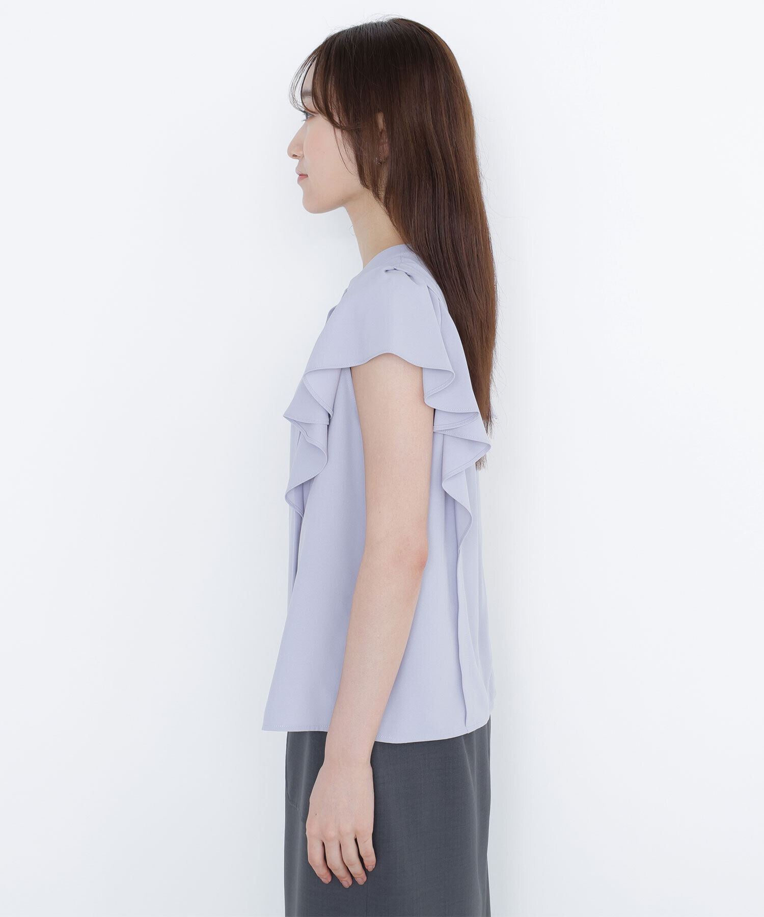  「メタルボタンフリルスリーブブラウス」|シャツ・ブラウス|