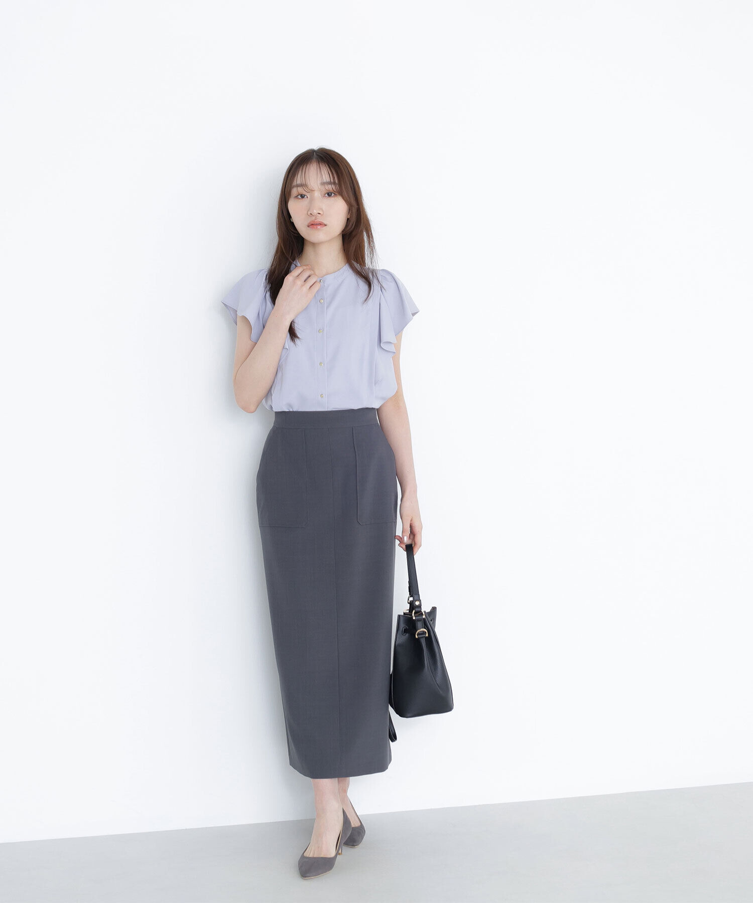  「メタルボタンフリルスリーブブラウス」|シャツ・ブラウス|