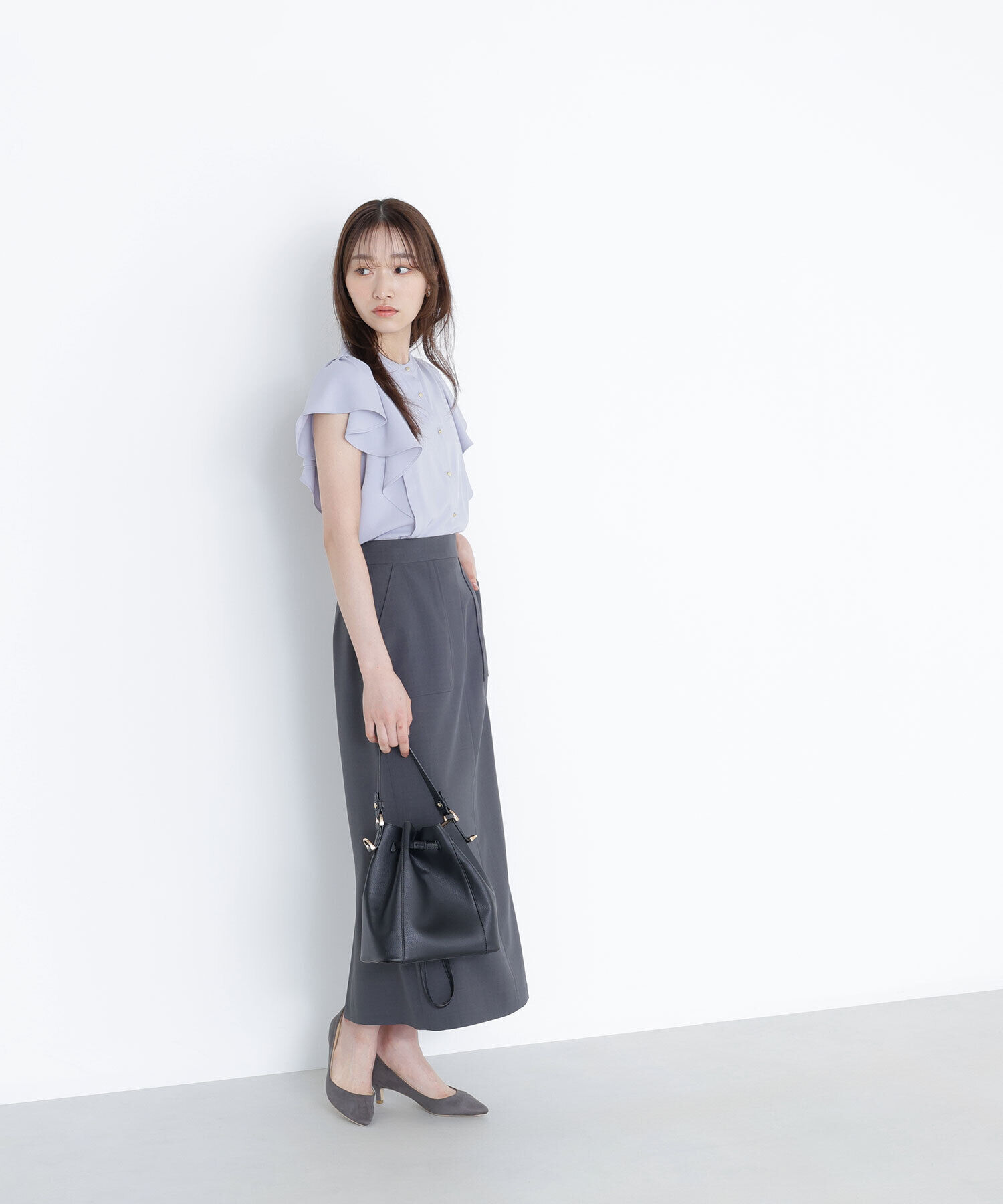  「メタルボタンフリルスリーブブラウス」|シャツ・ブラウス|