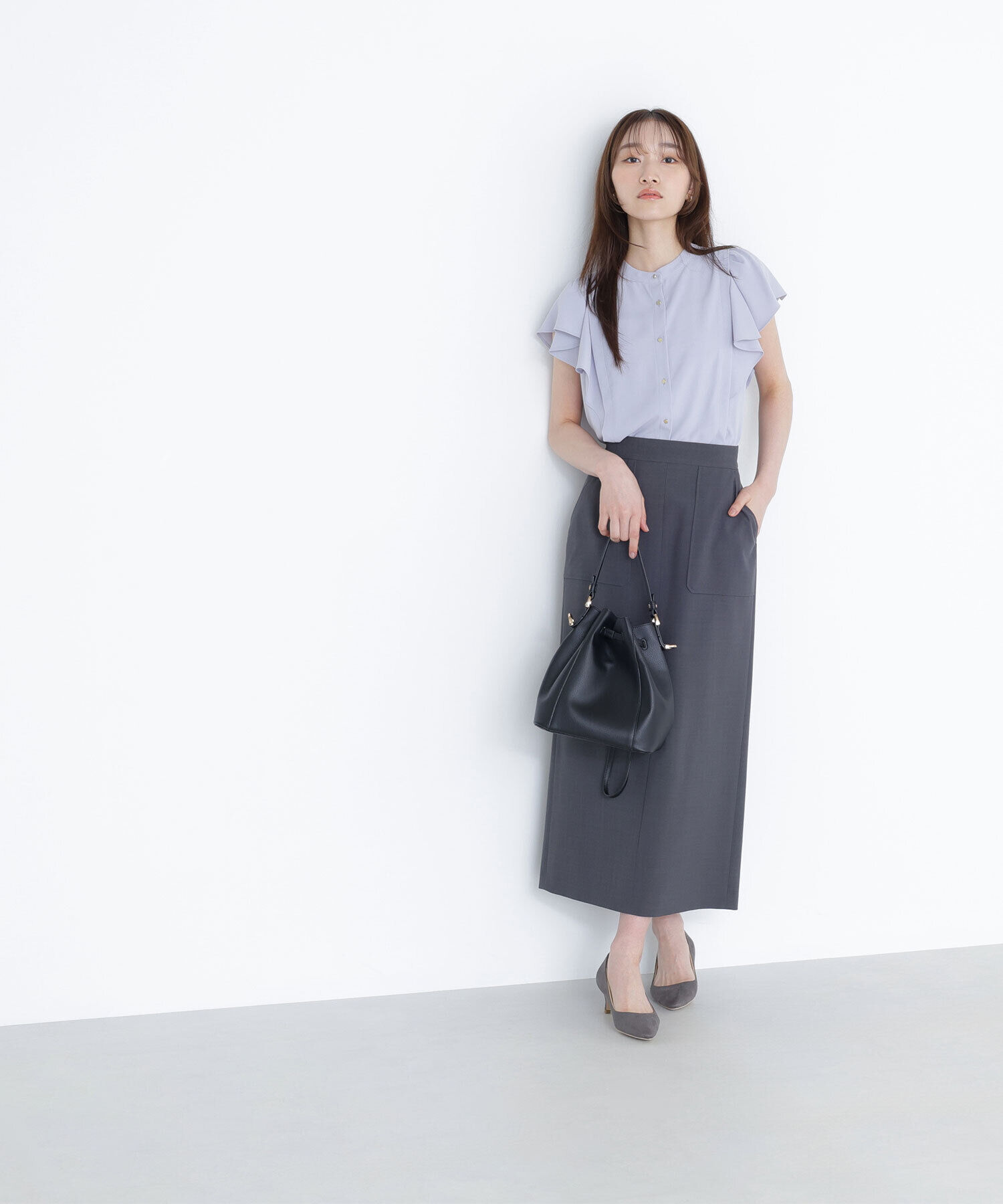  「メタルボタンフリルスリーブブラウス」|シャツ・ブラウス|