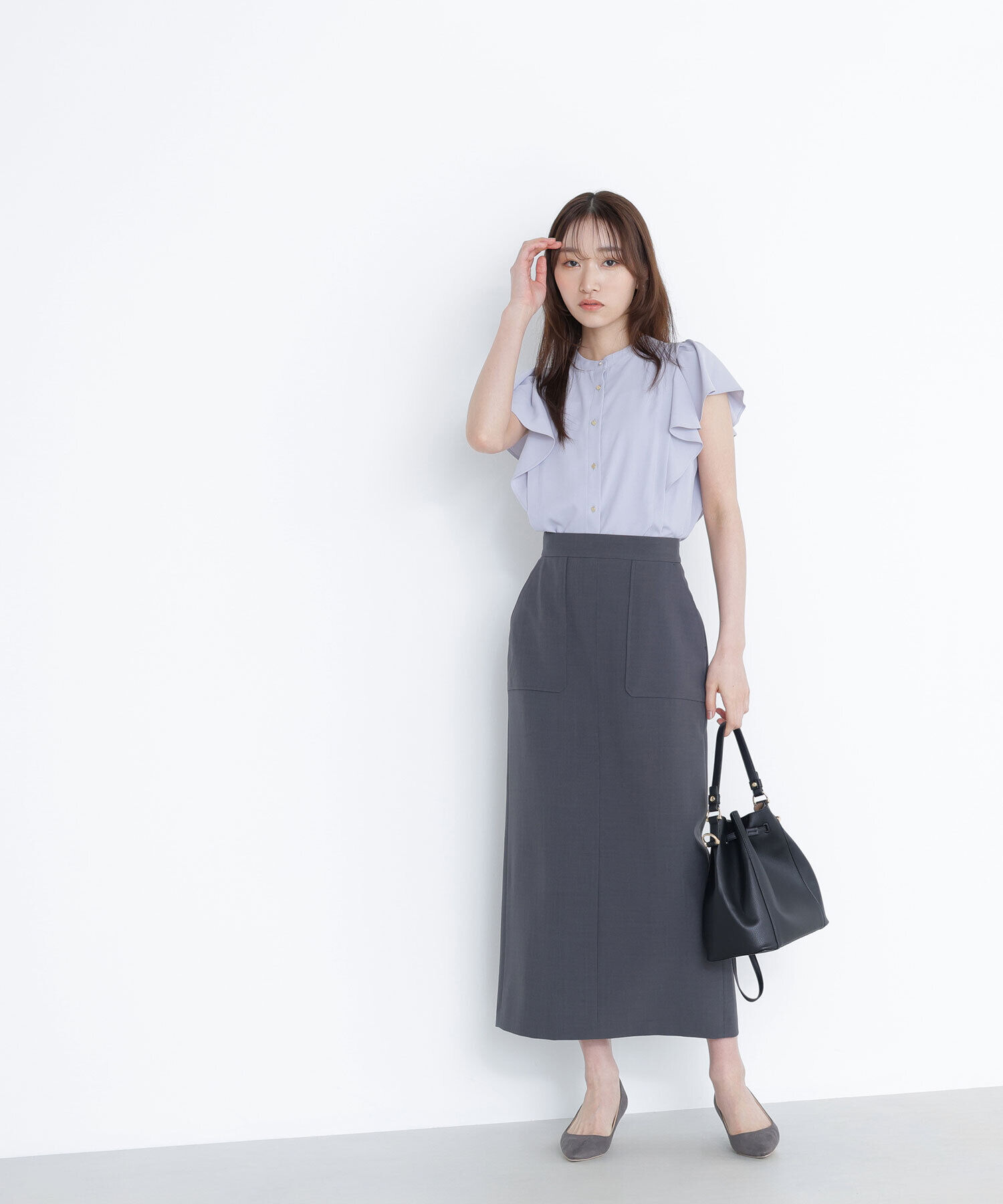  「メタルボタンフリルスリーブブラウス」|シャツ・ブラウス|