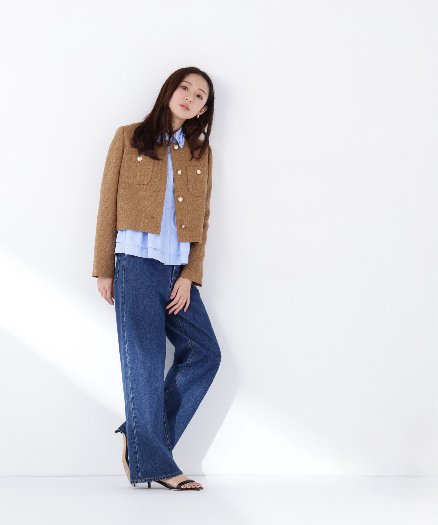  「ツイードノーカラージャケット」|ブルゾン・スタジャン|