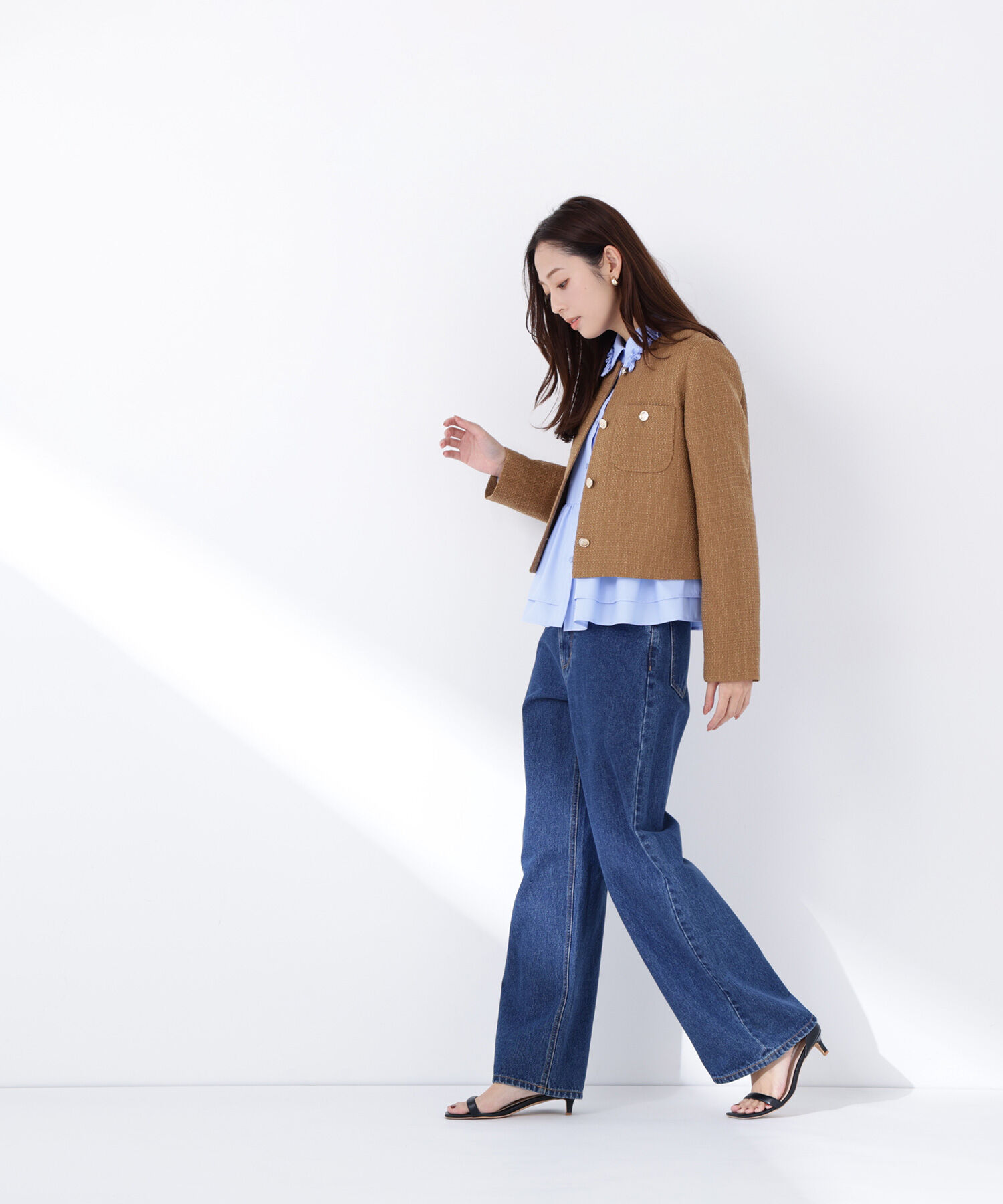  「ツイードノーカラージャケット」|ブルゾン・スタジャン|