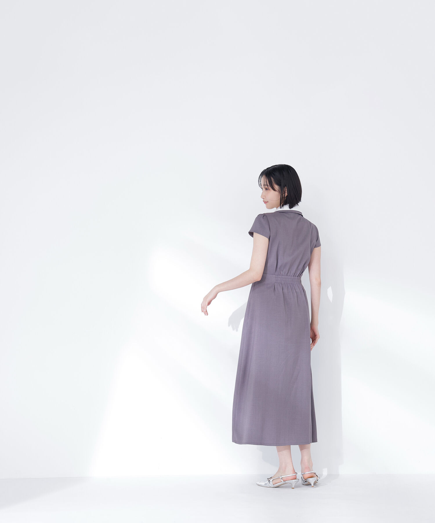  「ダブルカラー開襟ワンピース」|ワンピース|