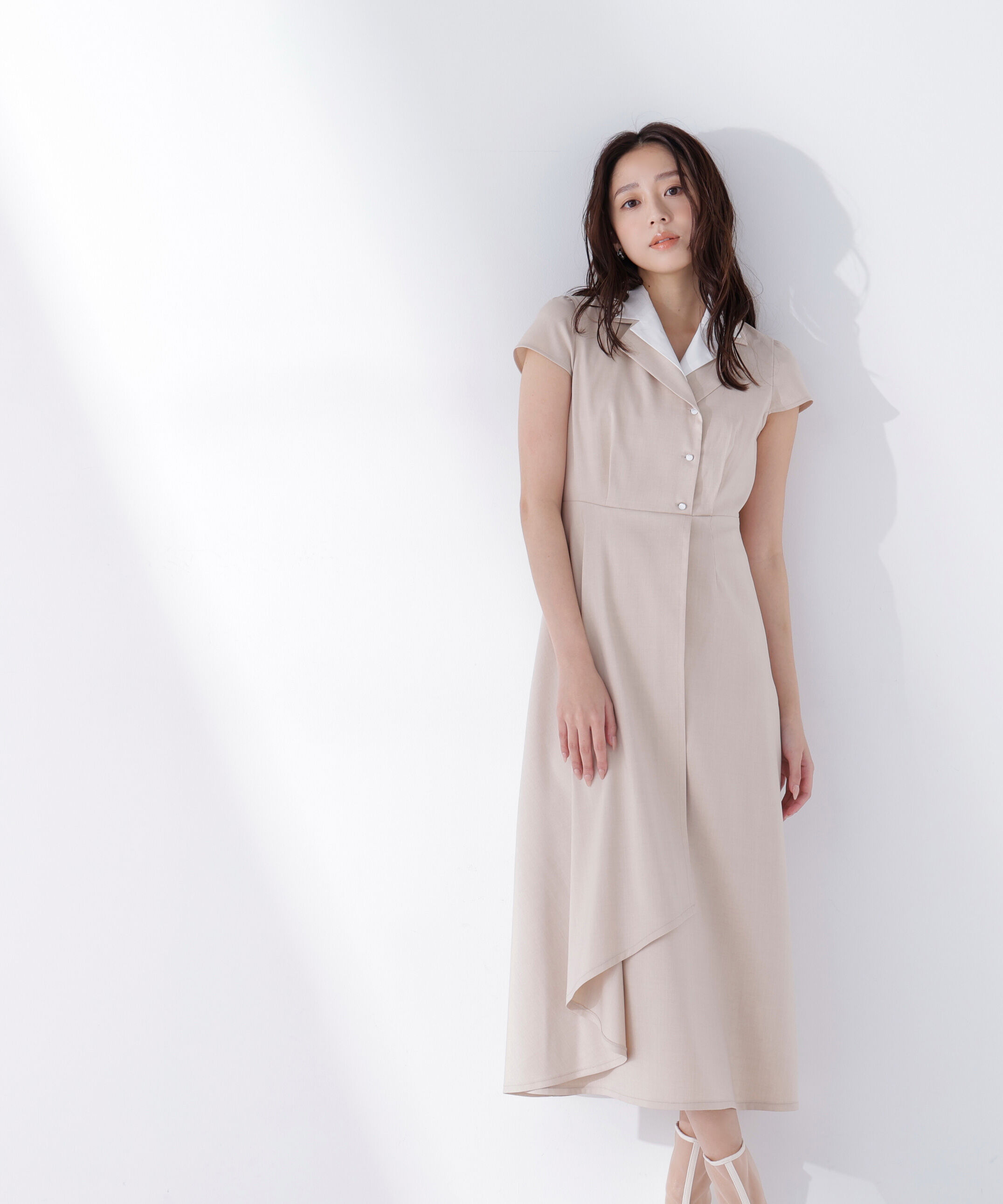  「ダブルカラー開襟ワンピース」|ワンピース|