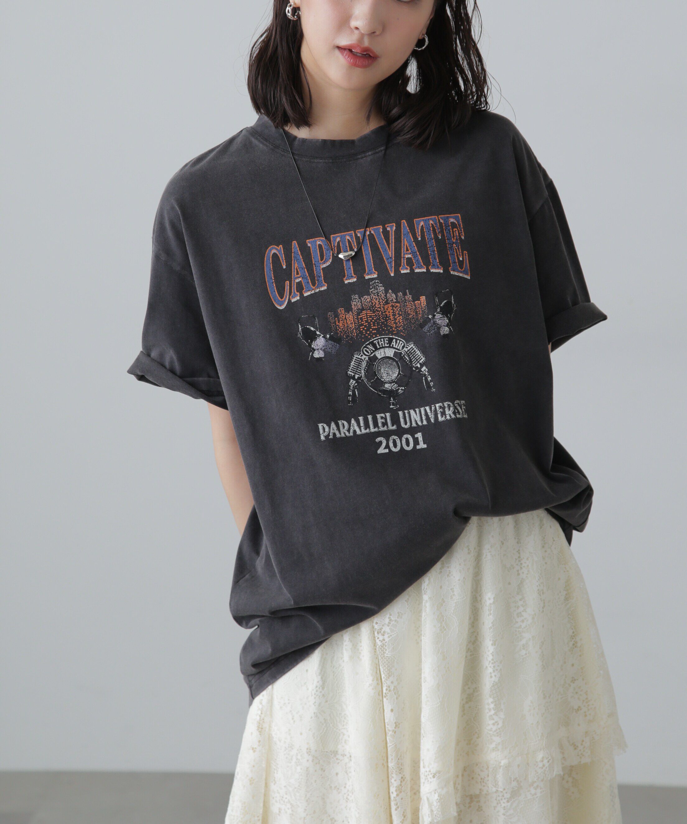  「ヴィンテージライクプリントTシャツ」|Tシャツ・カットソー|