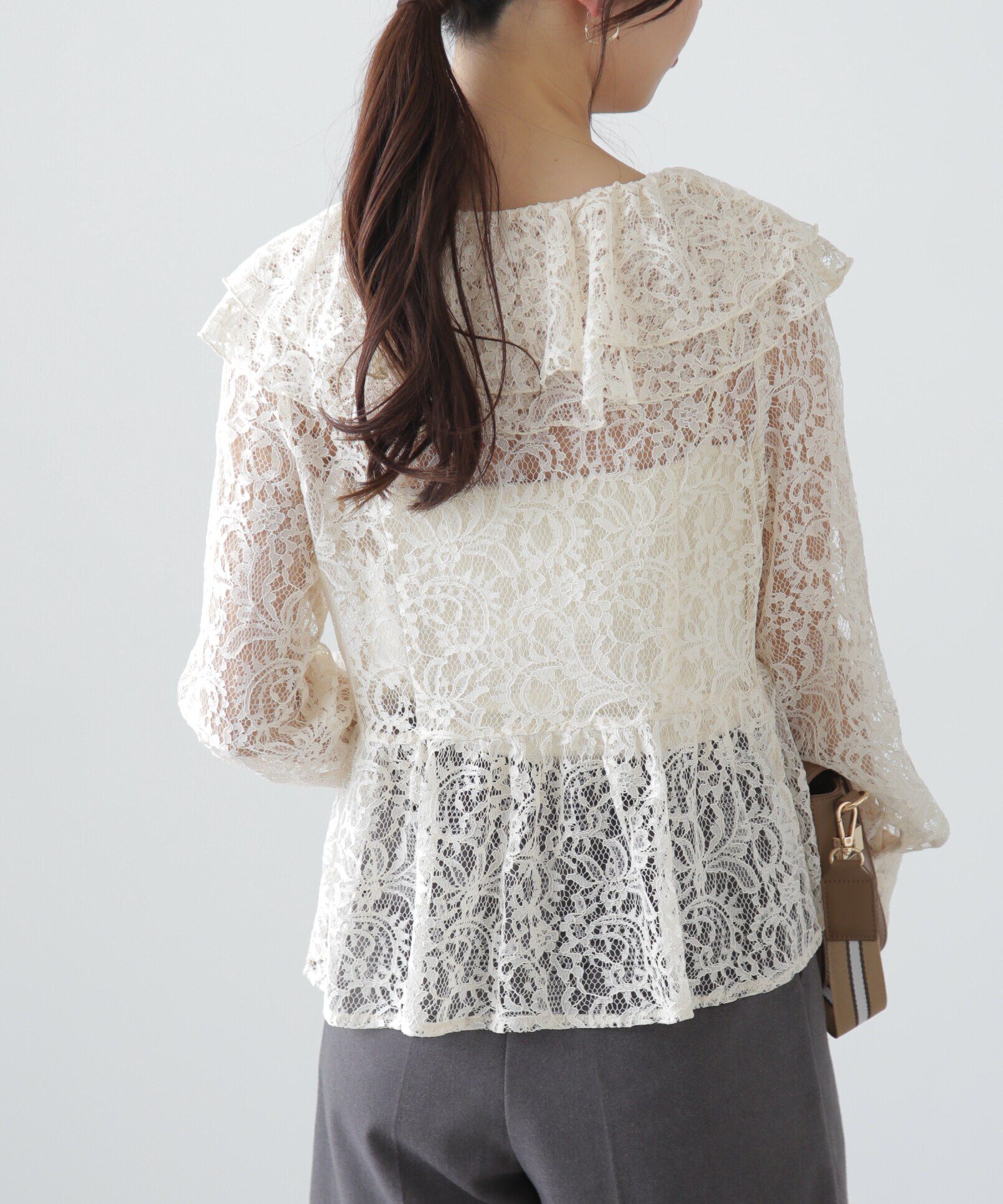  「フリル襟ペプラムシャツ」|シャツ・ブラウス|