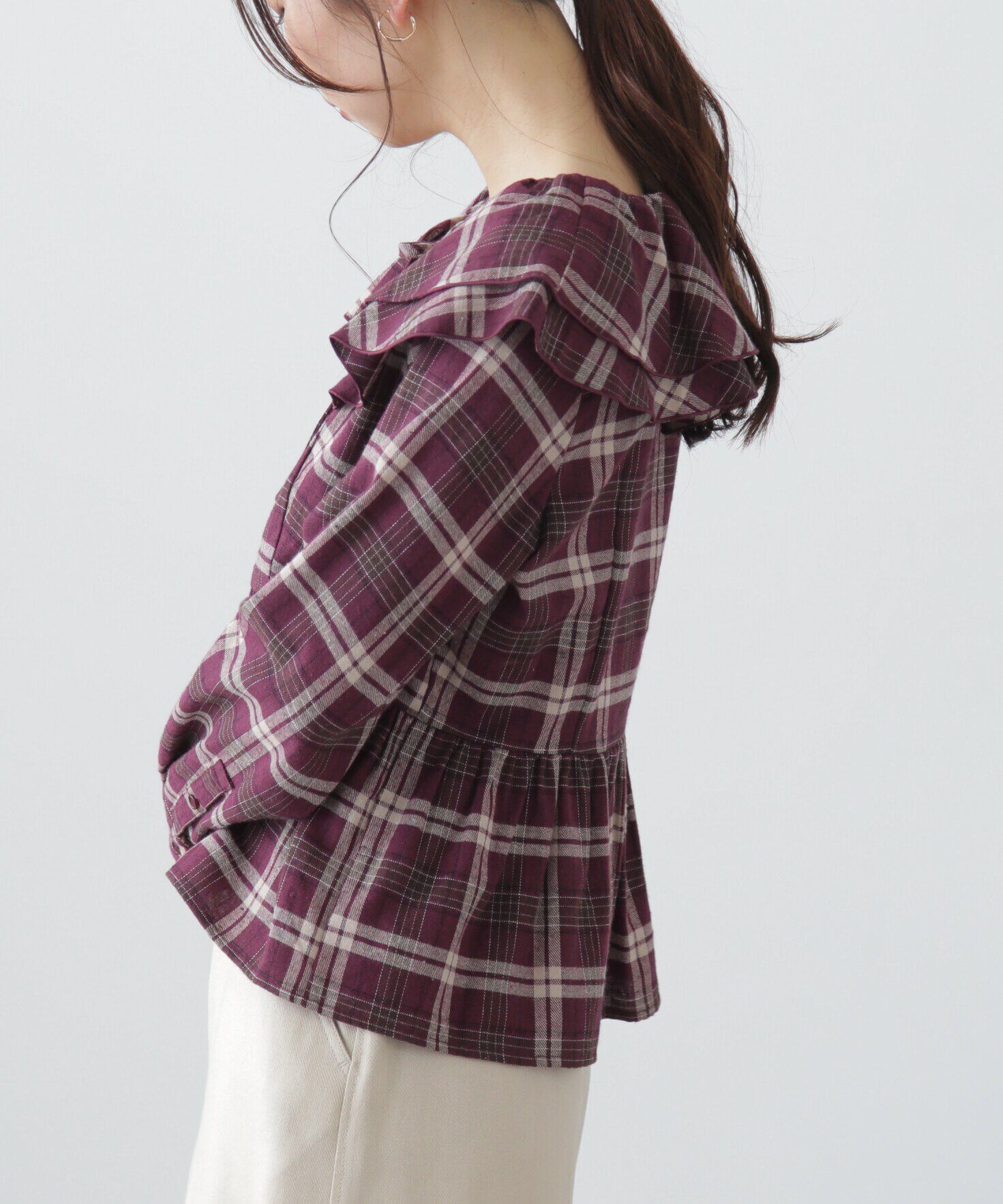  「フリル襟ペプラムシャツ」|シャツ・ブラウス|