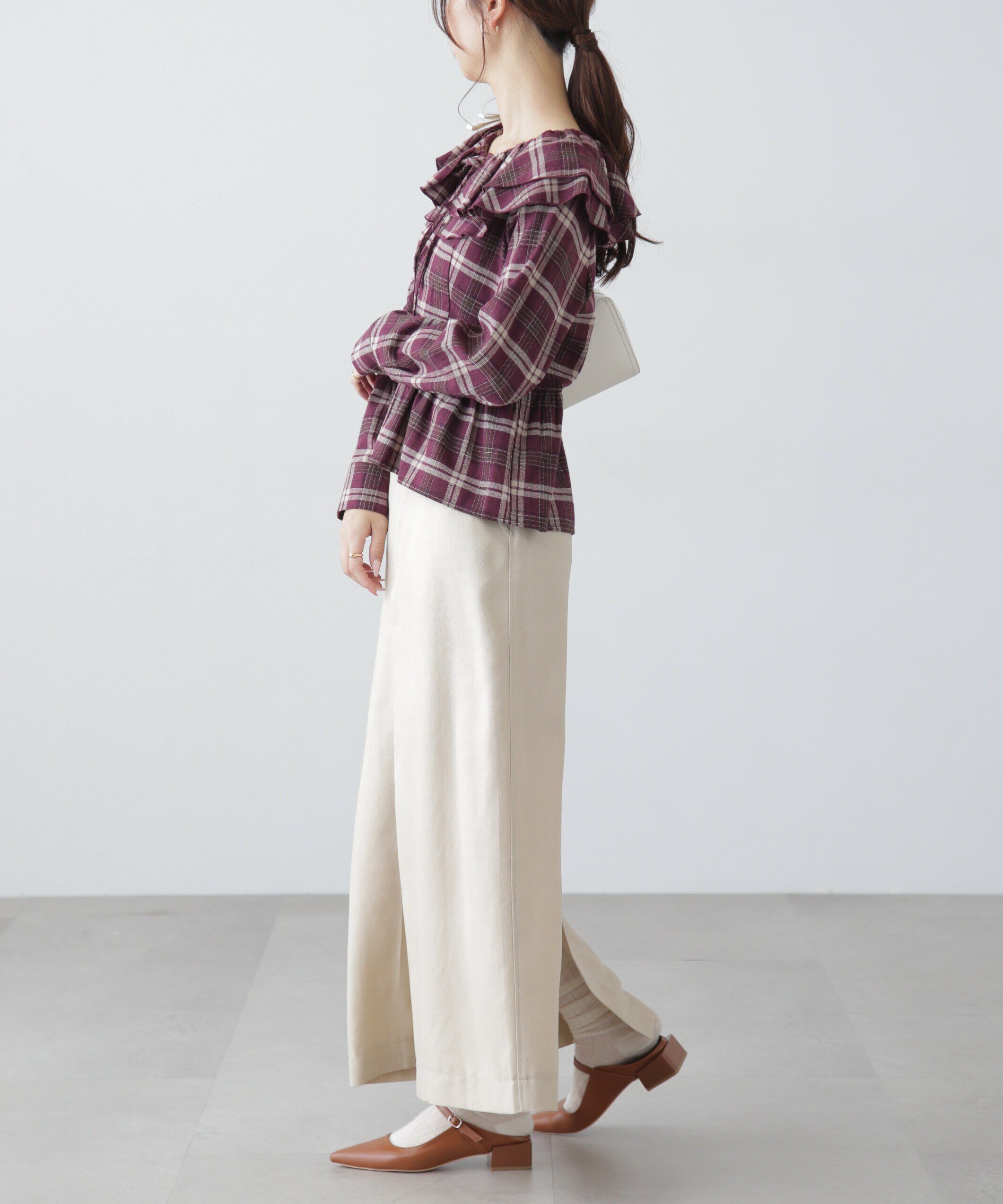  「フリル襟ペプラムシャツ」|シャツ・ブラウス|