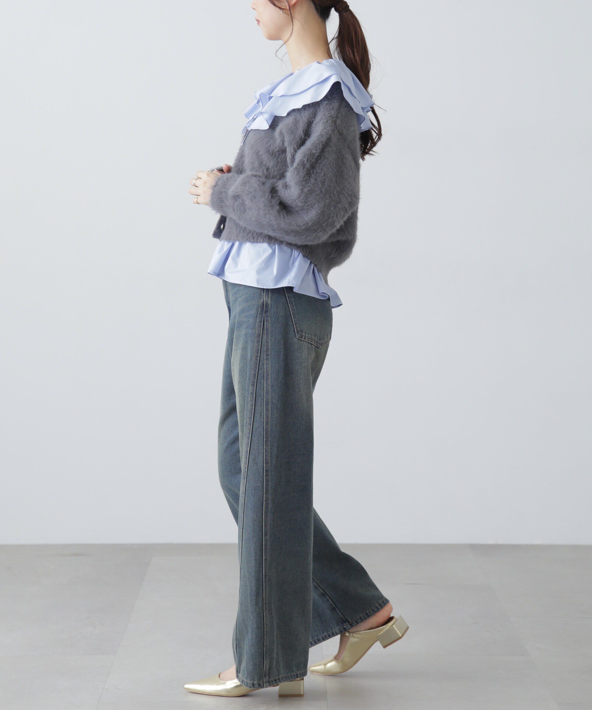  「フリル襟ペプラムシャツ」|シャツ・ブラウス|