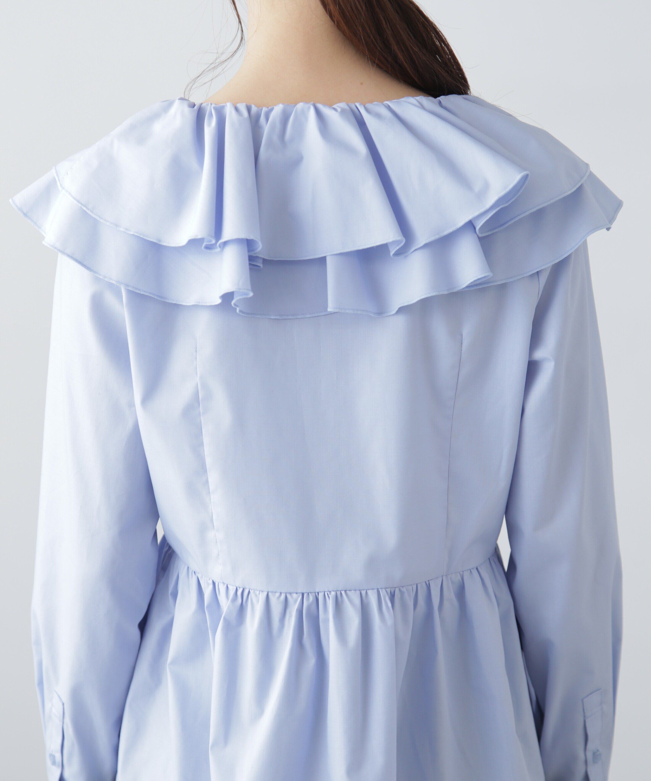  「フリル襟ペプラムシャツ」|シャツ・ブラウス|