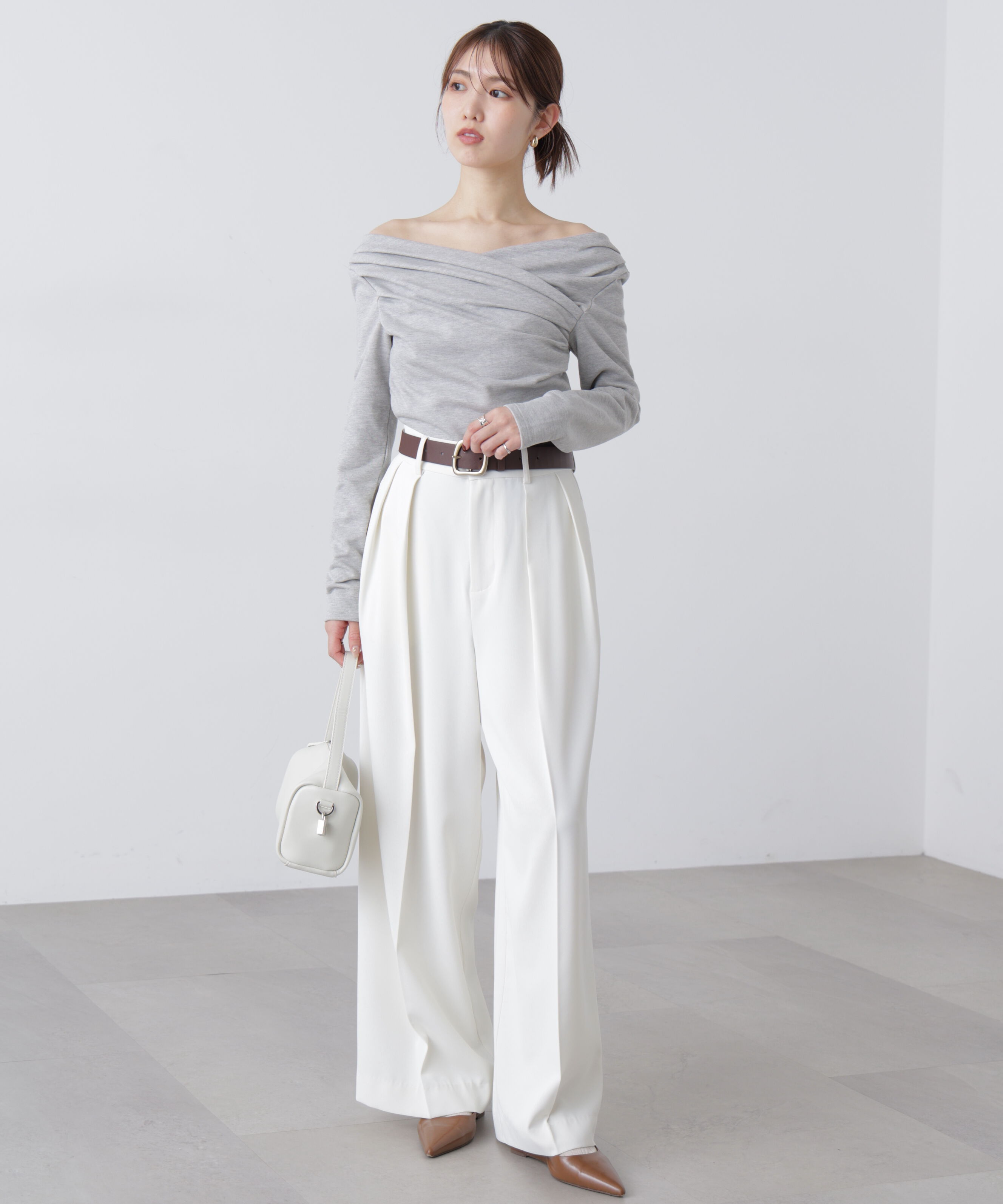  「オフショルミニ裏毛カットソー」|Tシャツ・カットソー|