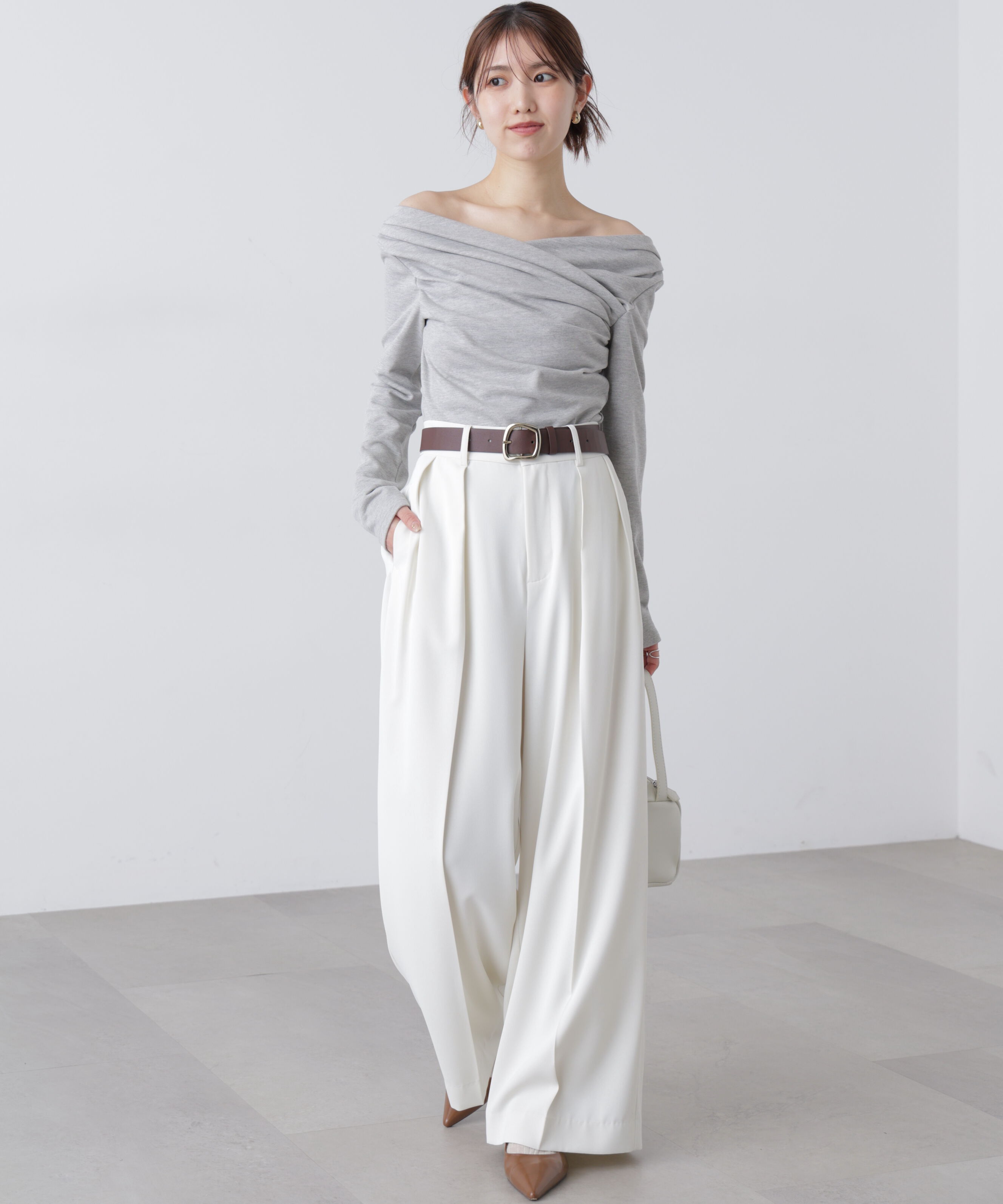  「オフショルミニ裏毛カットソー」|Tシャツ・カットソー|