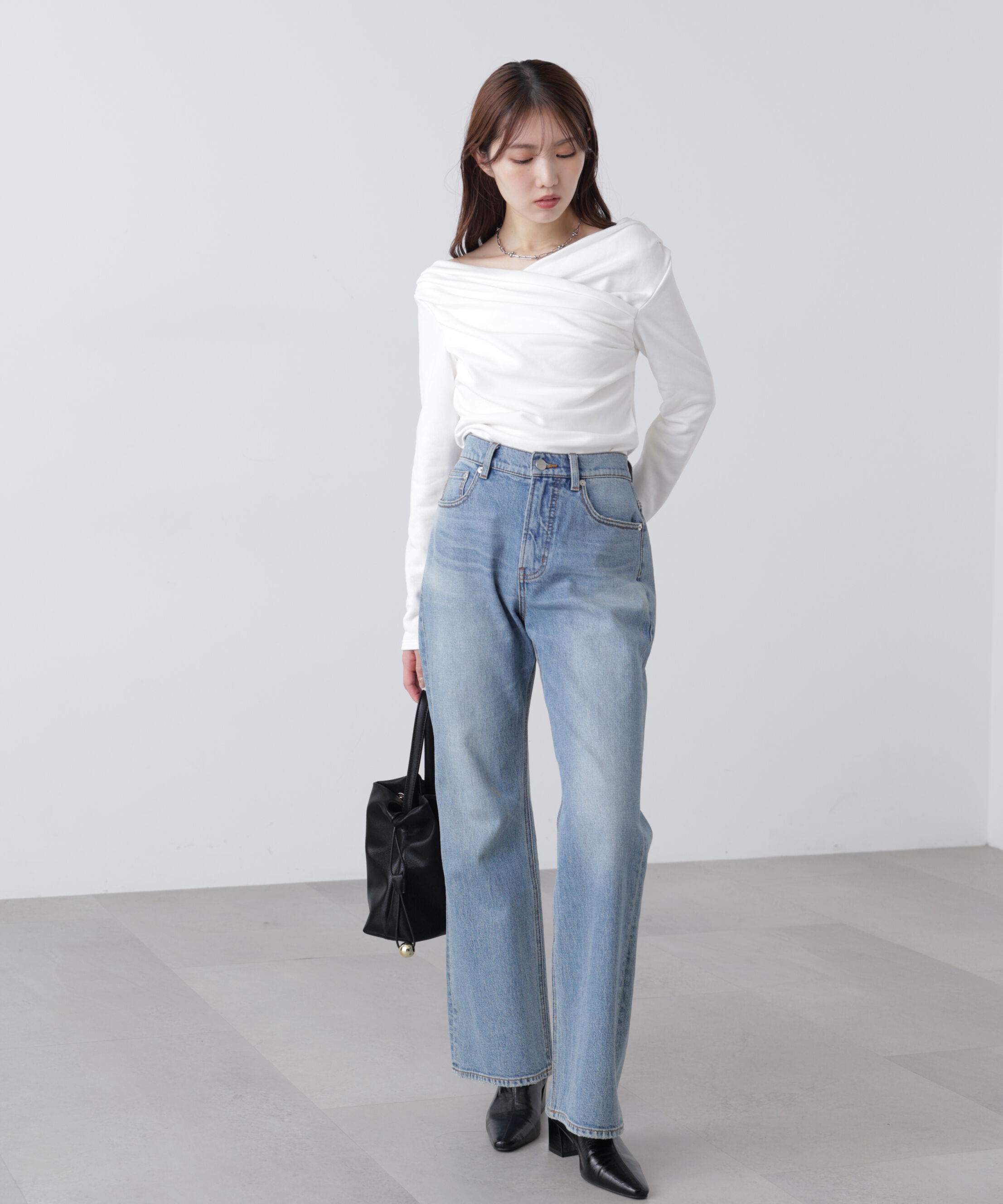  「オフショルミニ裏毛カットソー」|Tシャツ・カットソー|