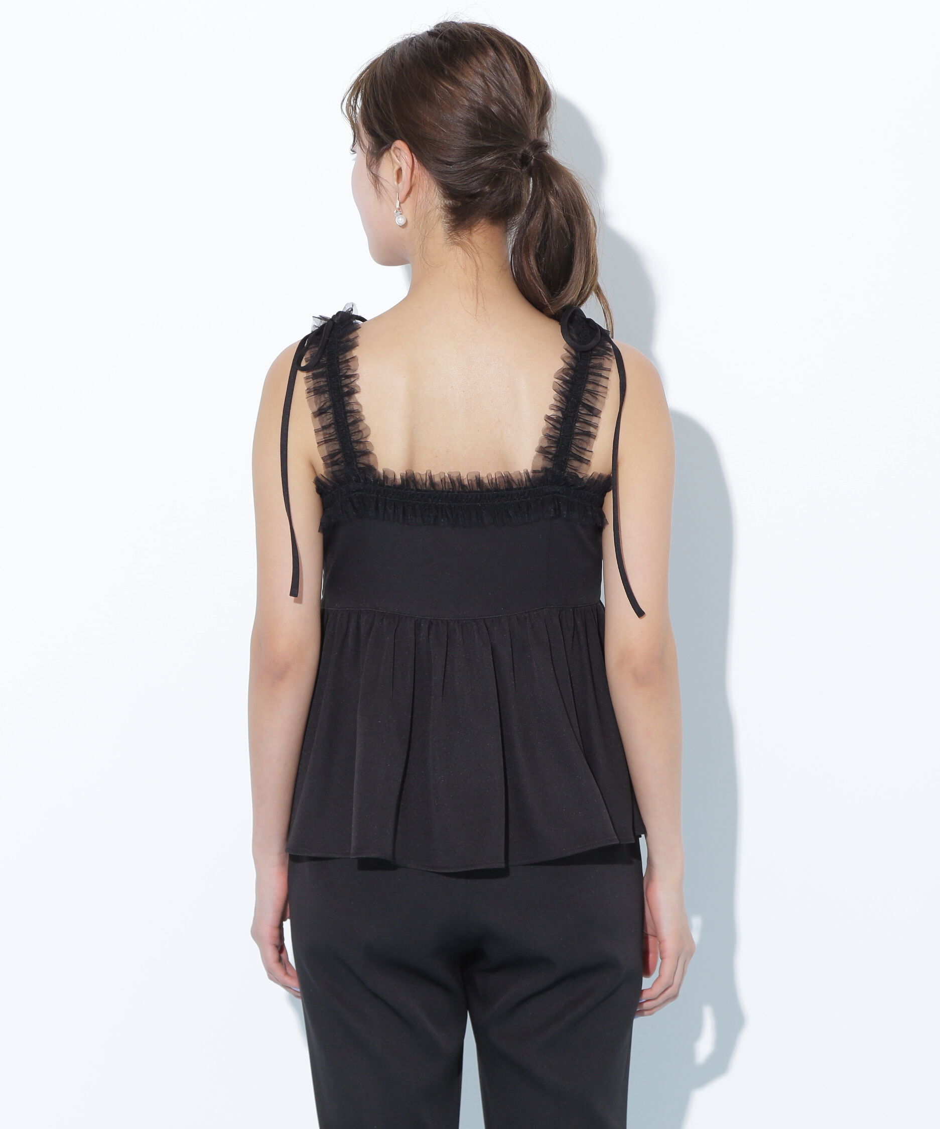  「ペプラムキャミフレアパンツセットアップ」|ワンピース|