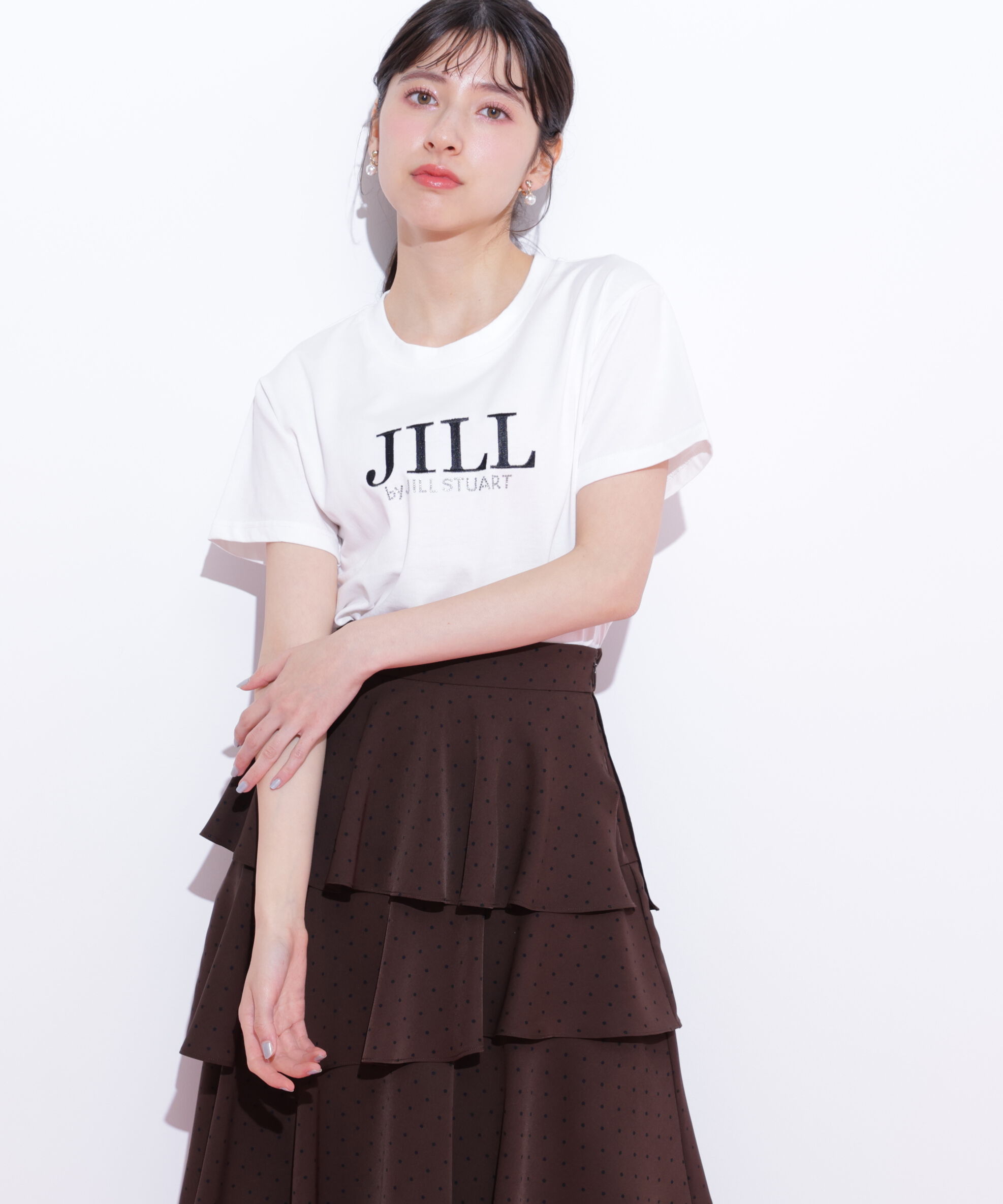  「オーガニックコットン刺繍＆ホットフィットロゴTシャツ」|Tシャツ・カットソー|