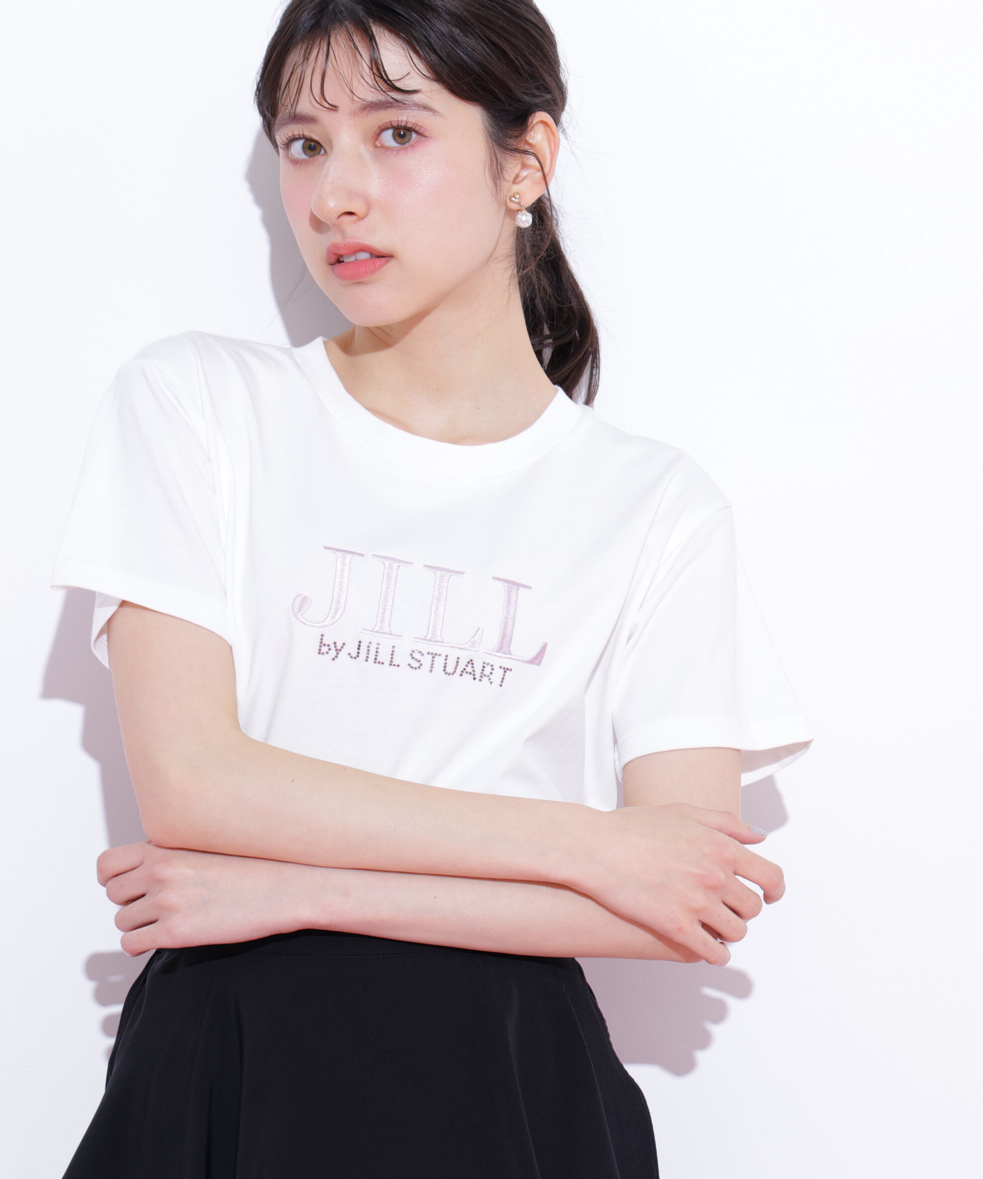  「オーガニックコットン刺繍＆ホットフィットロゴTシャツ」|Tシャツ・カットソー|