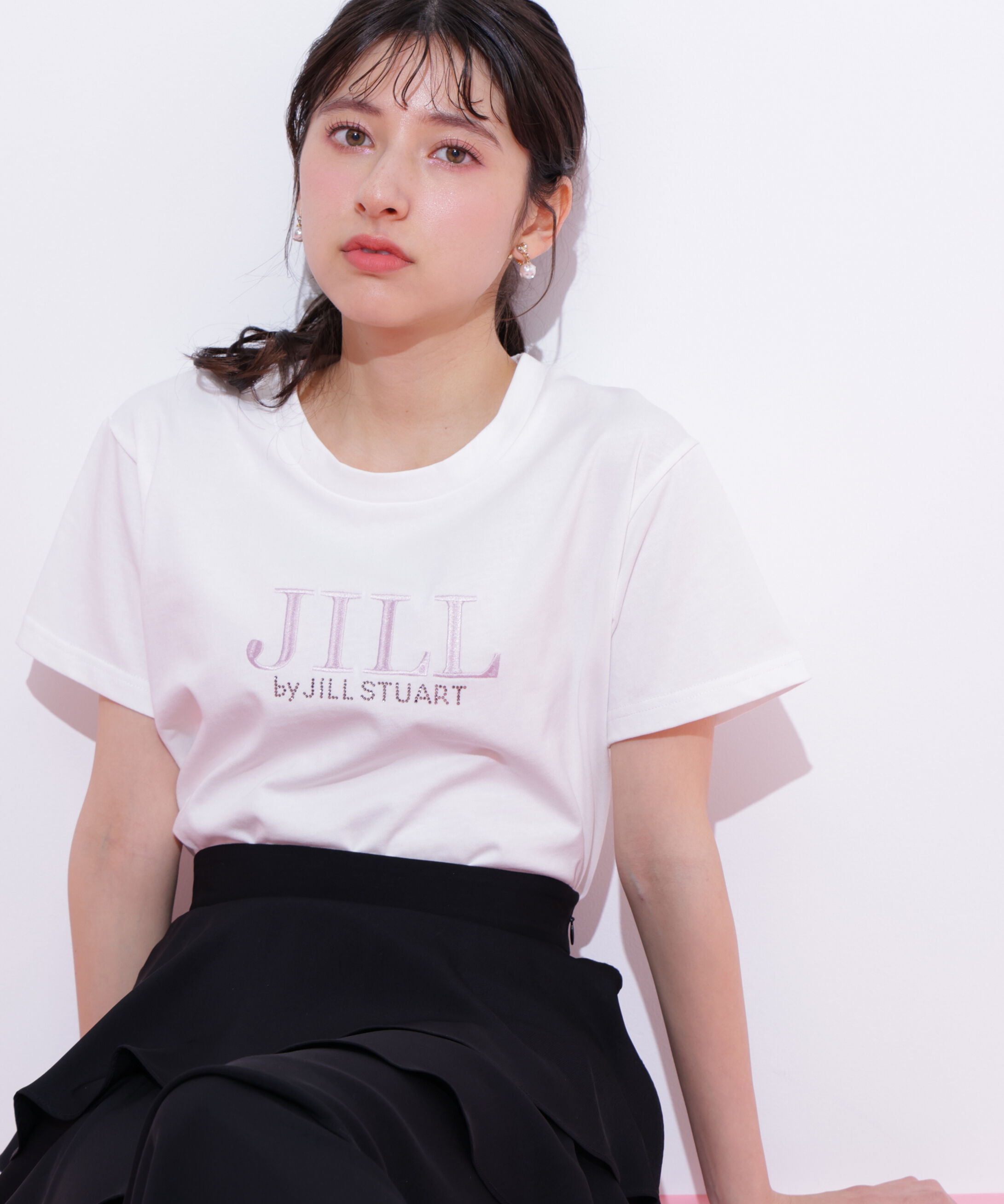  「オーガニックコットン刺繍＆ホットフィットロゴTシャツ」|Tシャツ・カットソー|