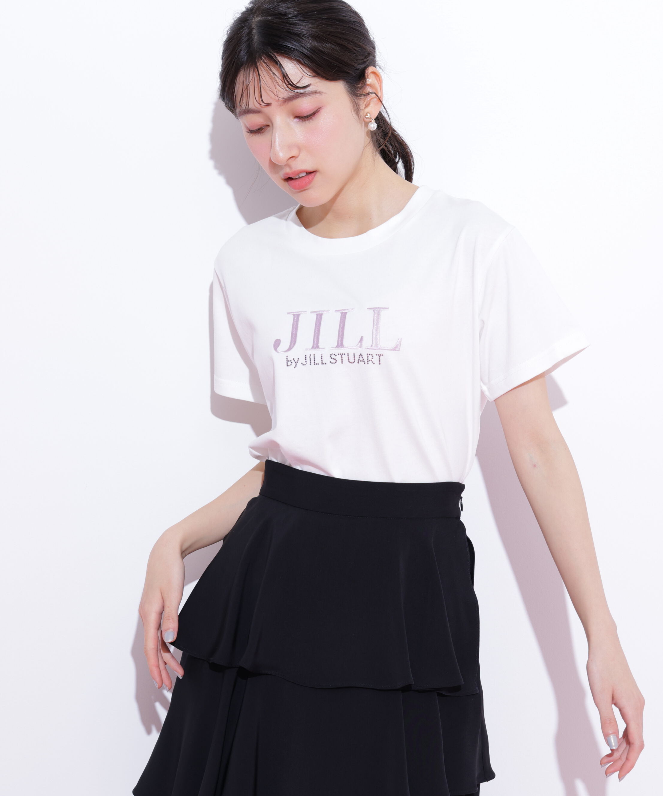  「オーガニックコットン刺繍＆ホットフィットロゴTシャツ」|Tシャツ・カットソー|