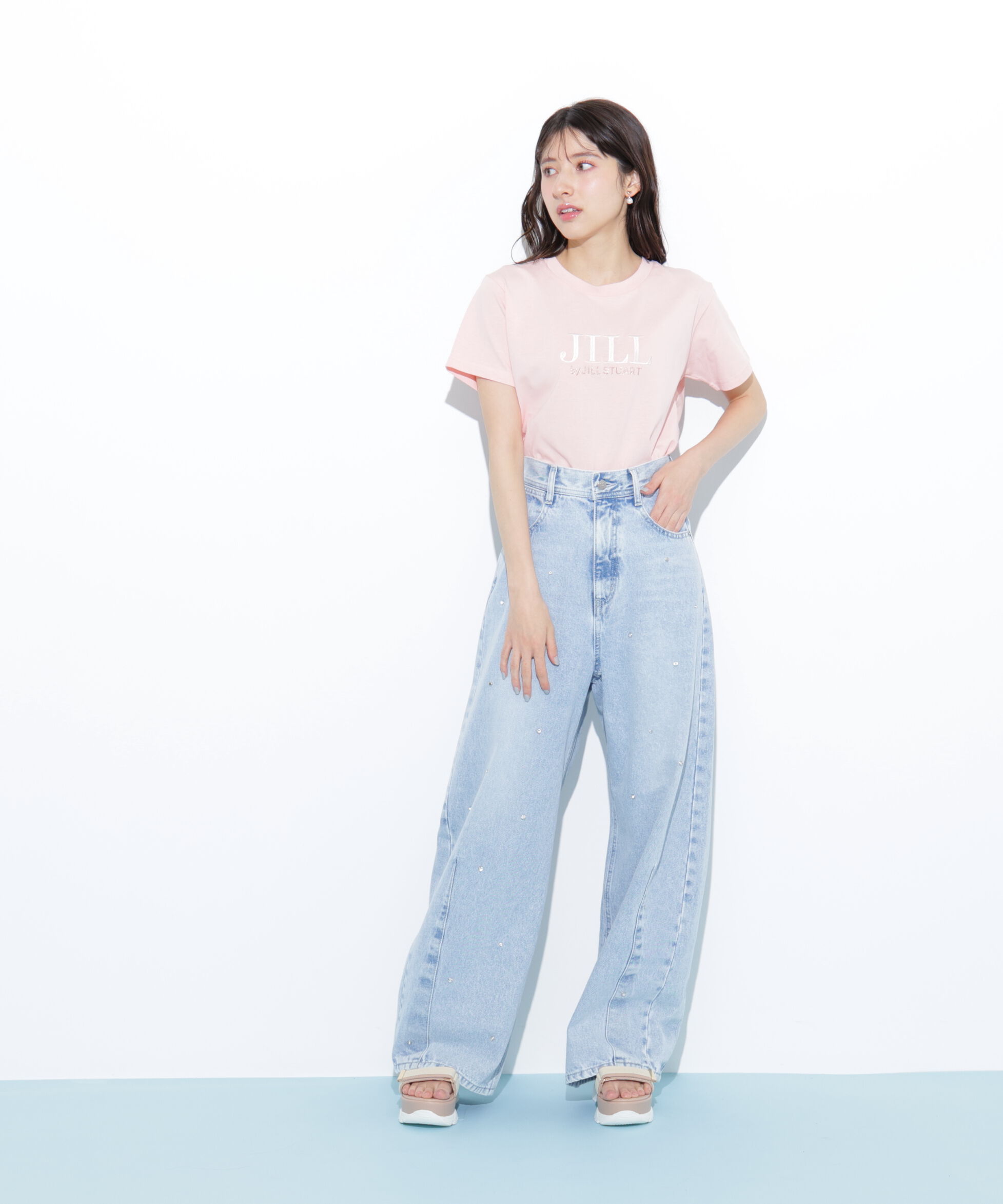  「オーガニックコットン刺繍＆ホットフィットロゴTシャツ」|Tシャツ・カットソー|