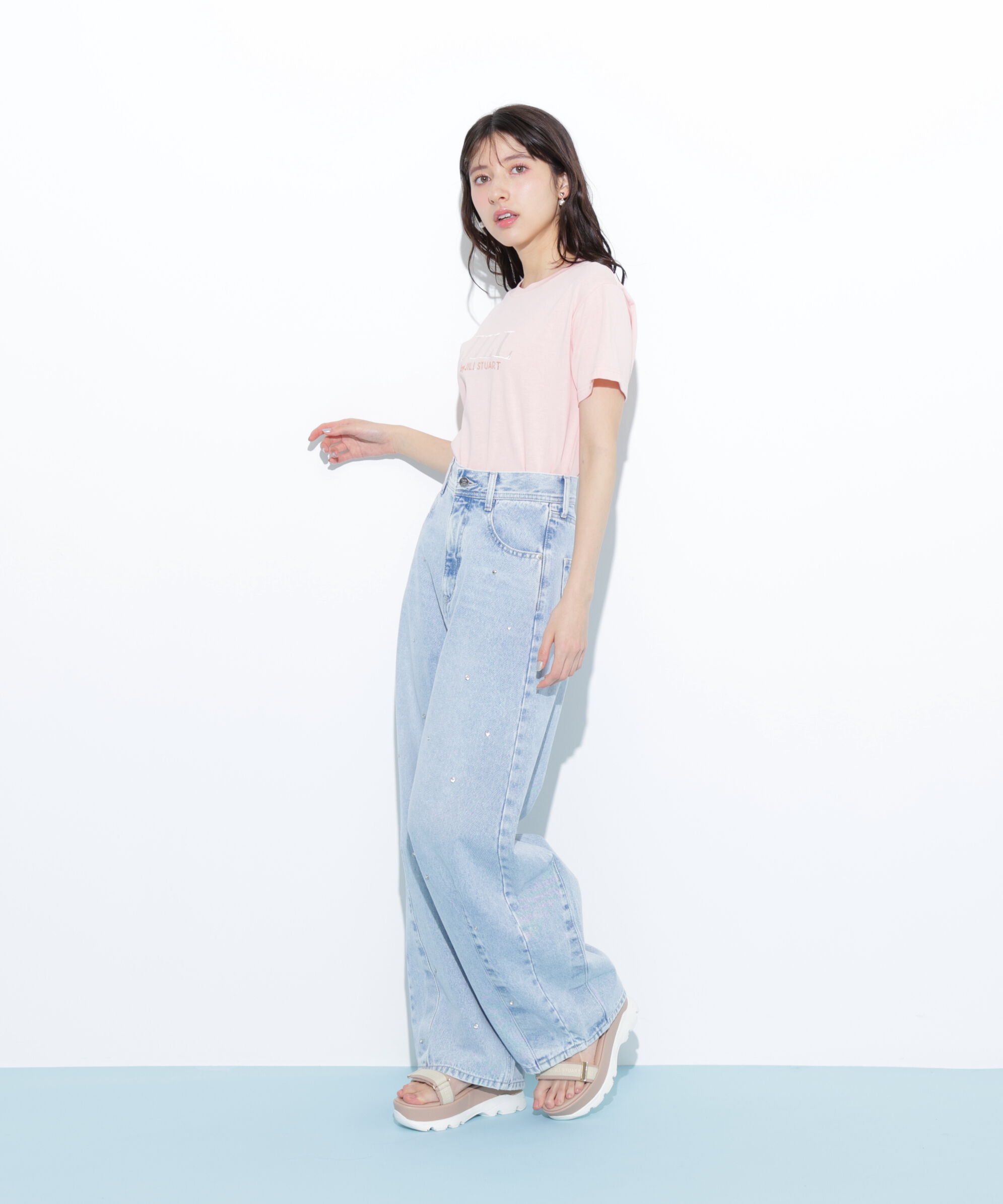  「オーガニックコットン刺繍＆ホットフィットロゴTシャツ」|Tシャツ・カットソー|