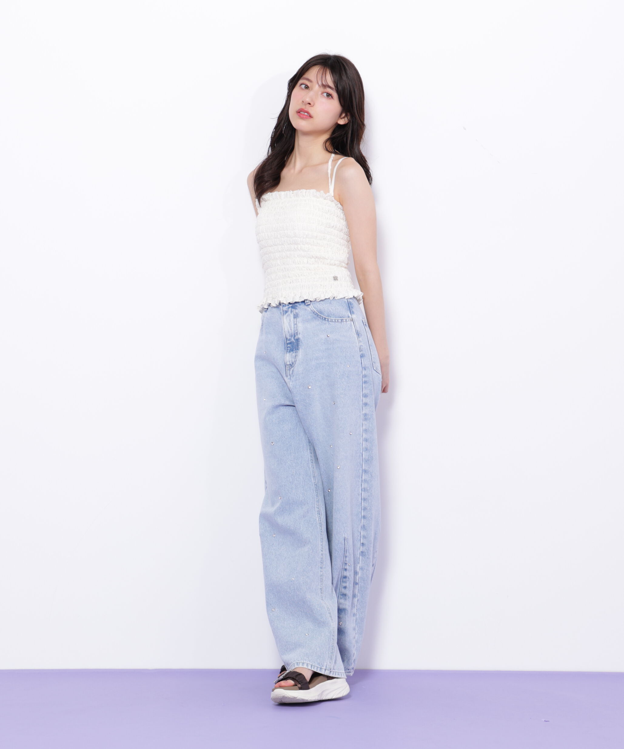  「シャーリングキャミソール」|Tシャツ・カットソー|