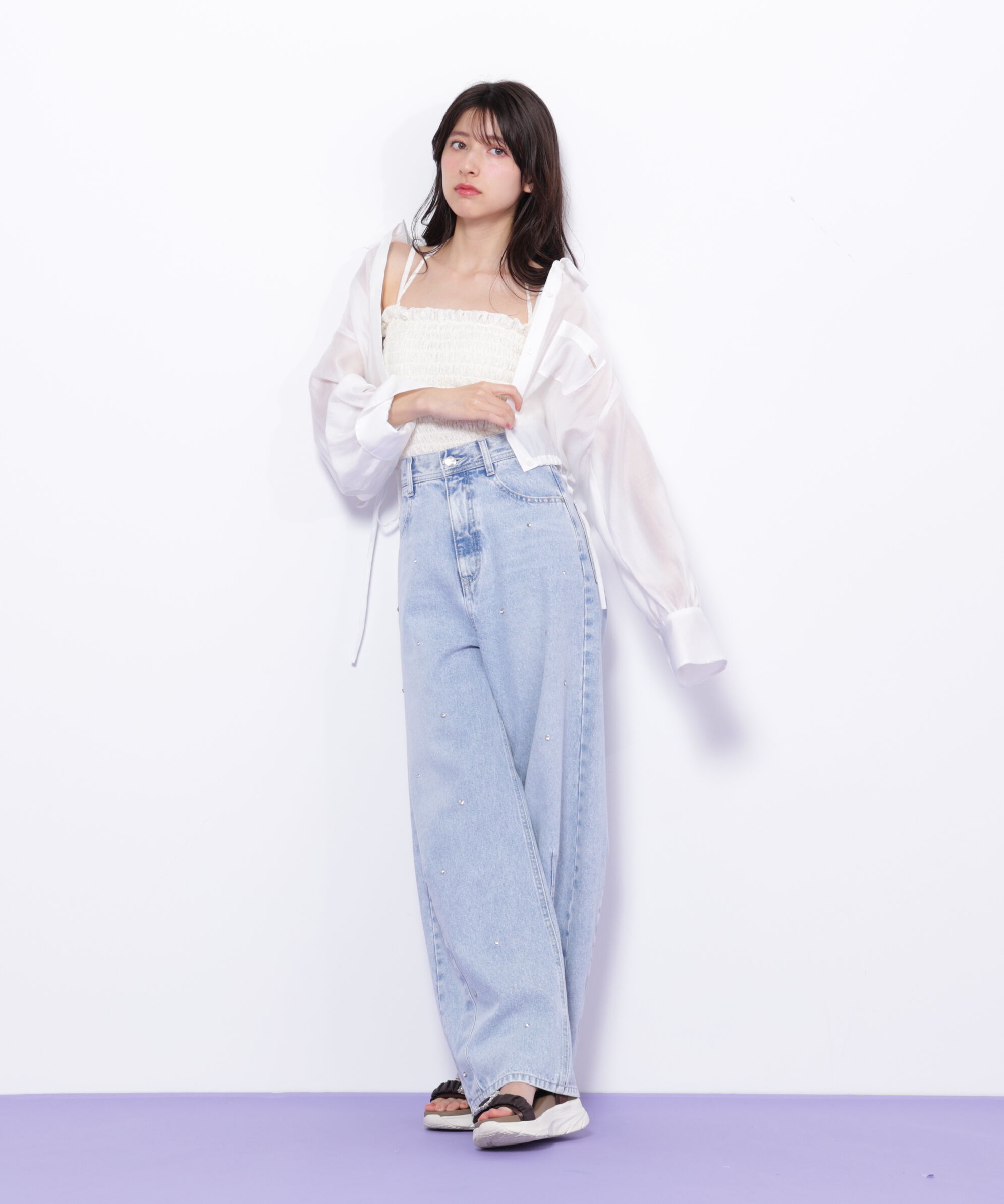  「シャーリングキャミソール」|Tシャツ・カットソー|