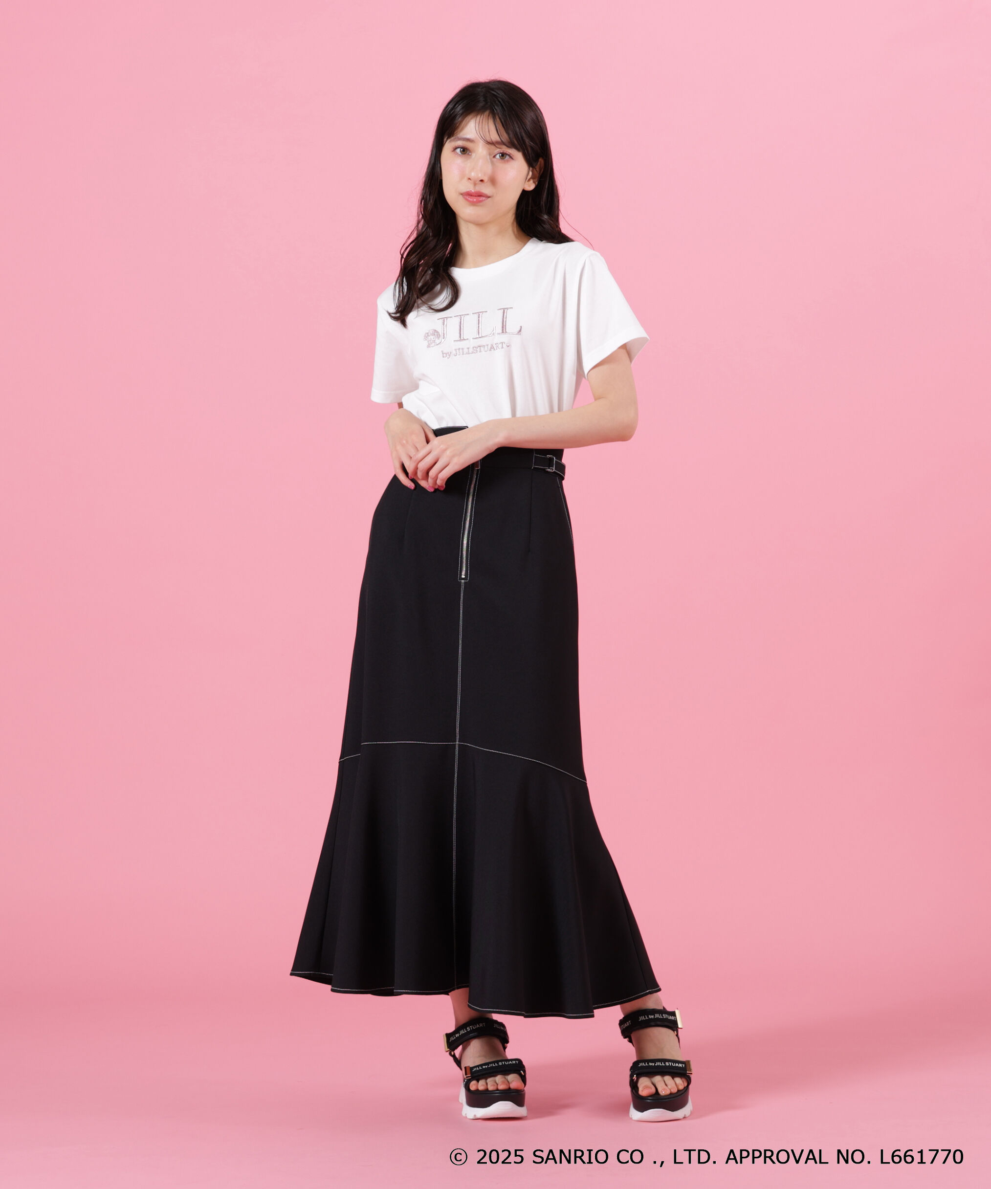  「＜マイメロディ＆クロミコラボ＞オーガニックコットン刺繍ロゴTシャツ」|Tシャツ・カットソー|