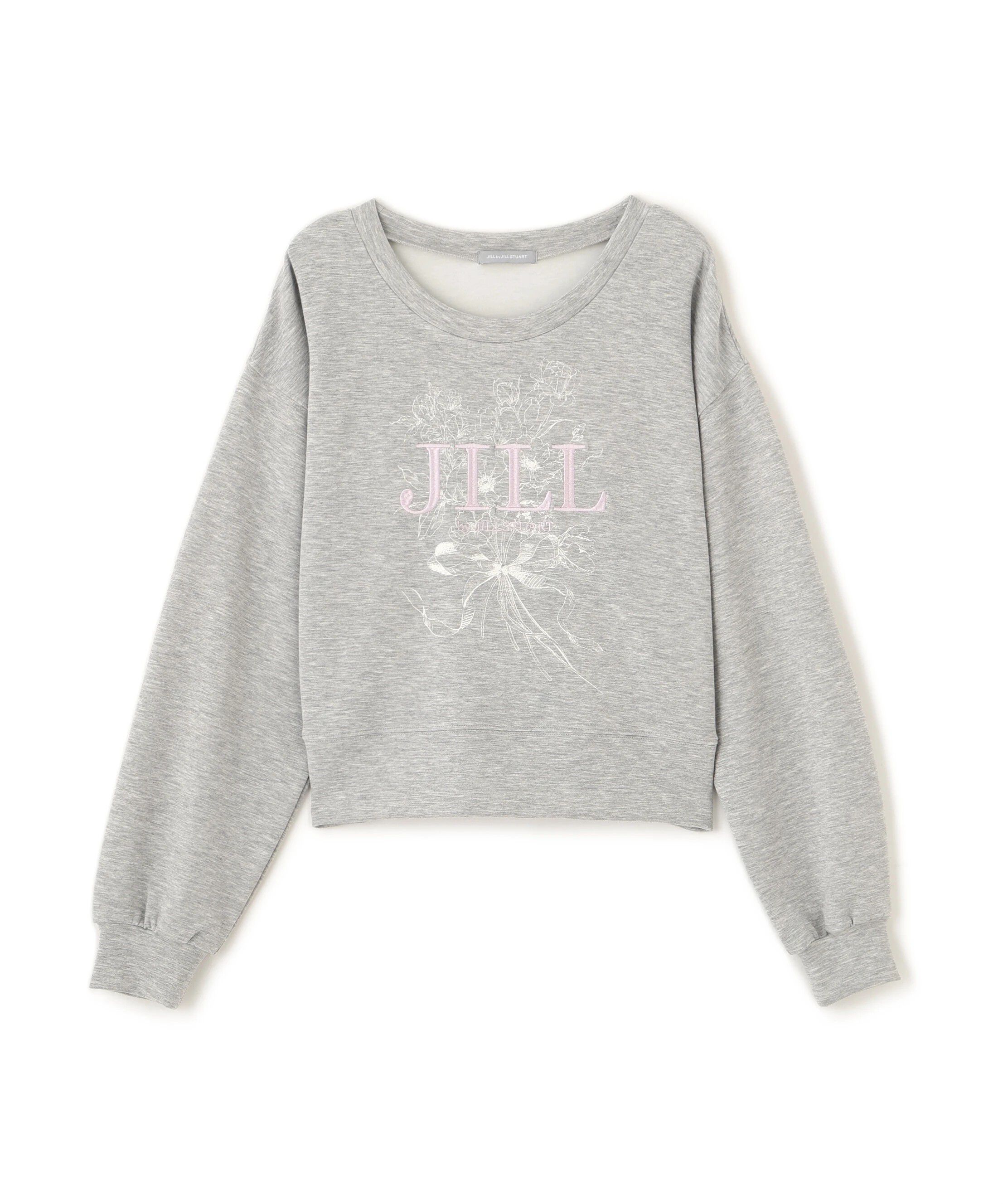  「リボンブーケロゴ刺繍スウェット」|Tシャツ・カットソー|