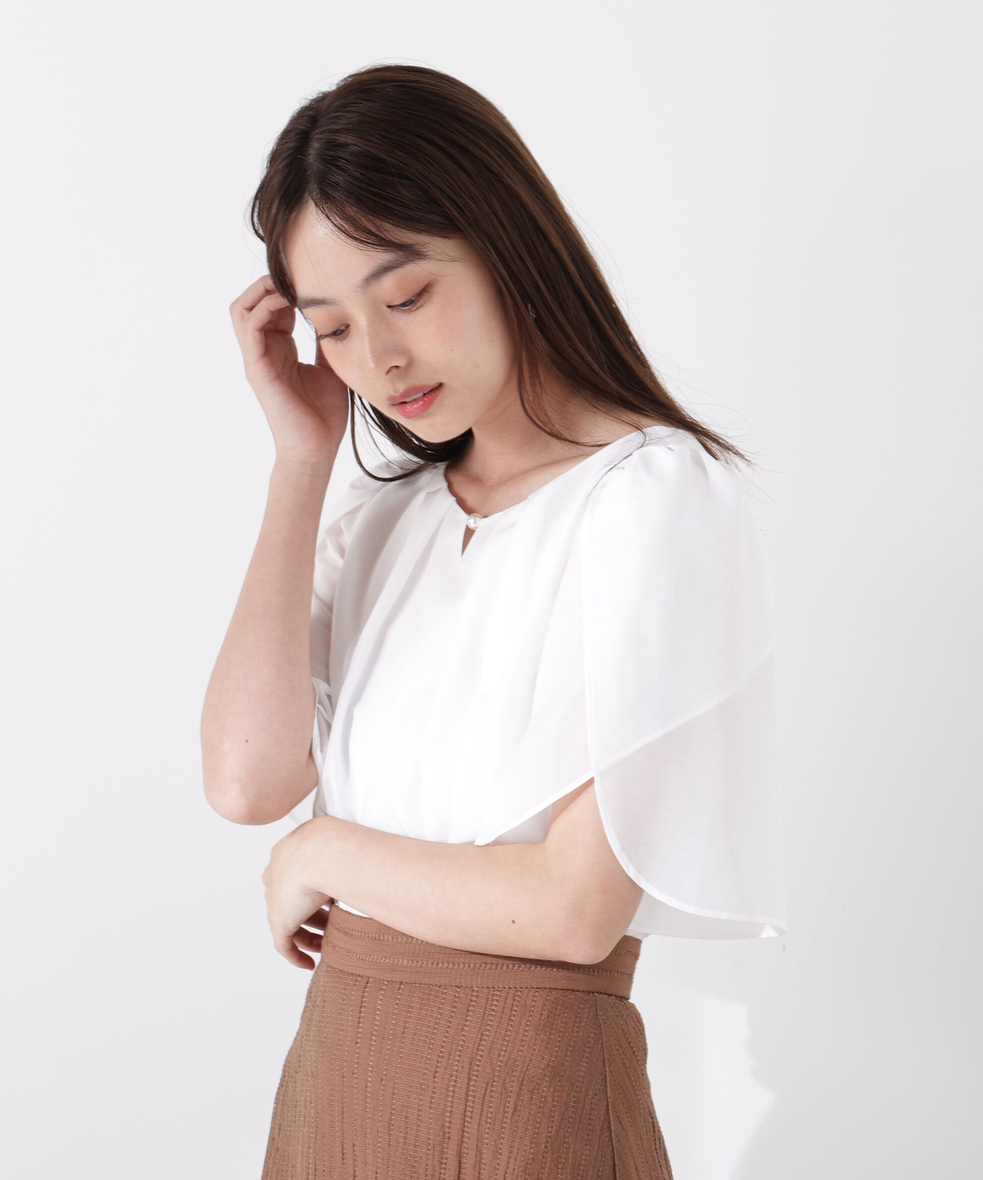 PROPORTION BODY DRESSING「パールポイントフレアスリーブブラウス」|シャツ・ブラウス|