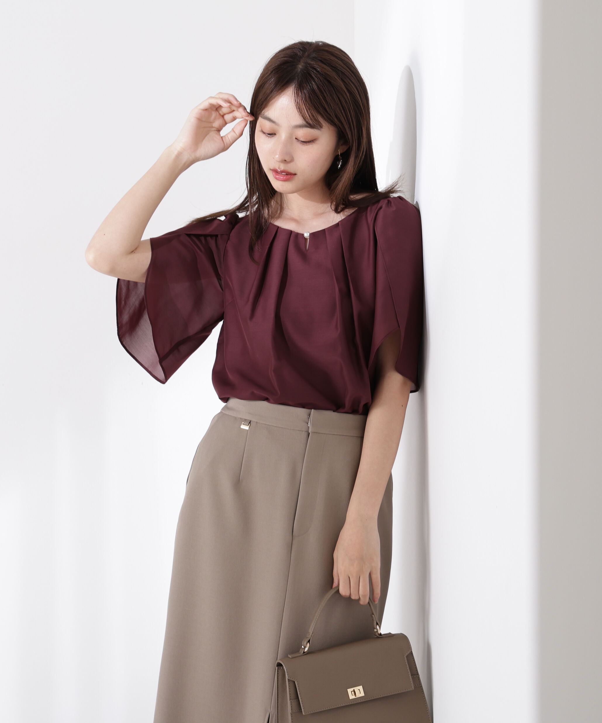 PROPORTION BODY DRESSING「パールポイントフレアスリーブブラウス」|シャツ・ブラウス|