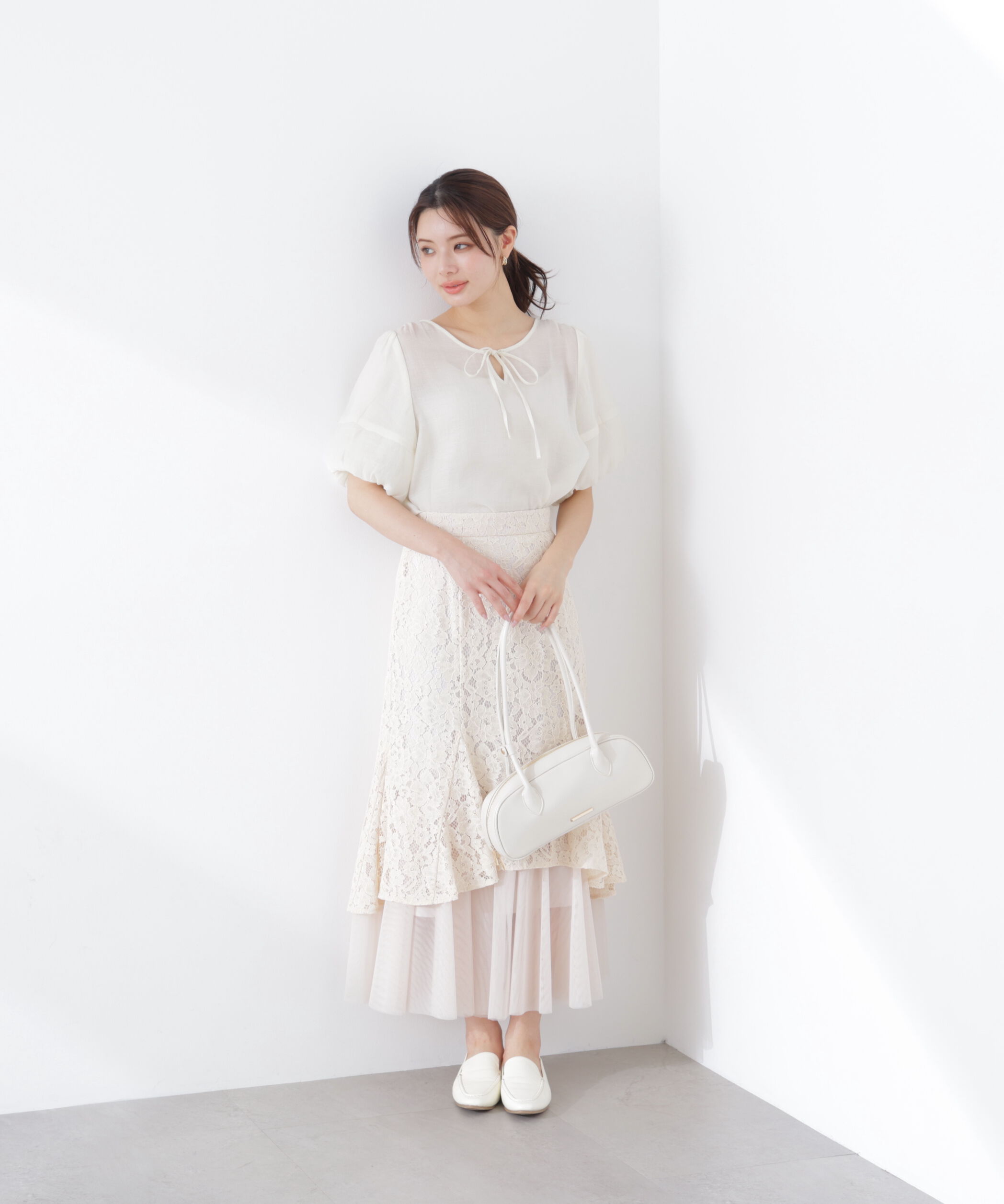 PROPORTION BODY DRESSING「チュールドッキングレーススカート　26SS」|スカート|