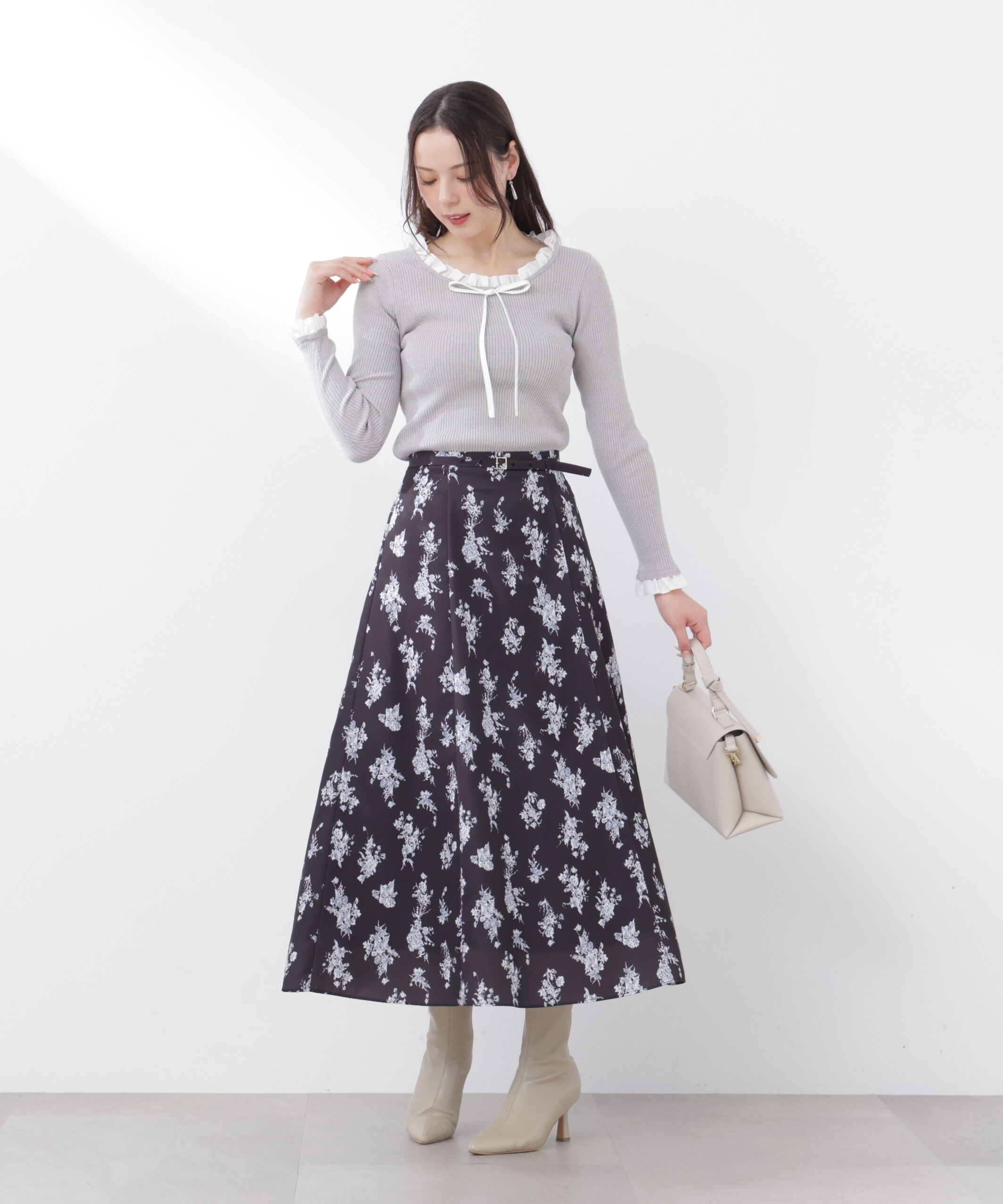 PROPORTION BODY DRESSING「フラワープリントフレアスカート　26SS」|スカート|