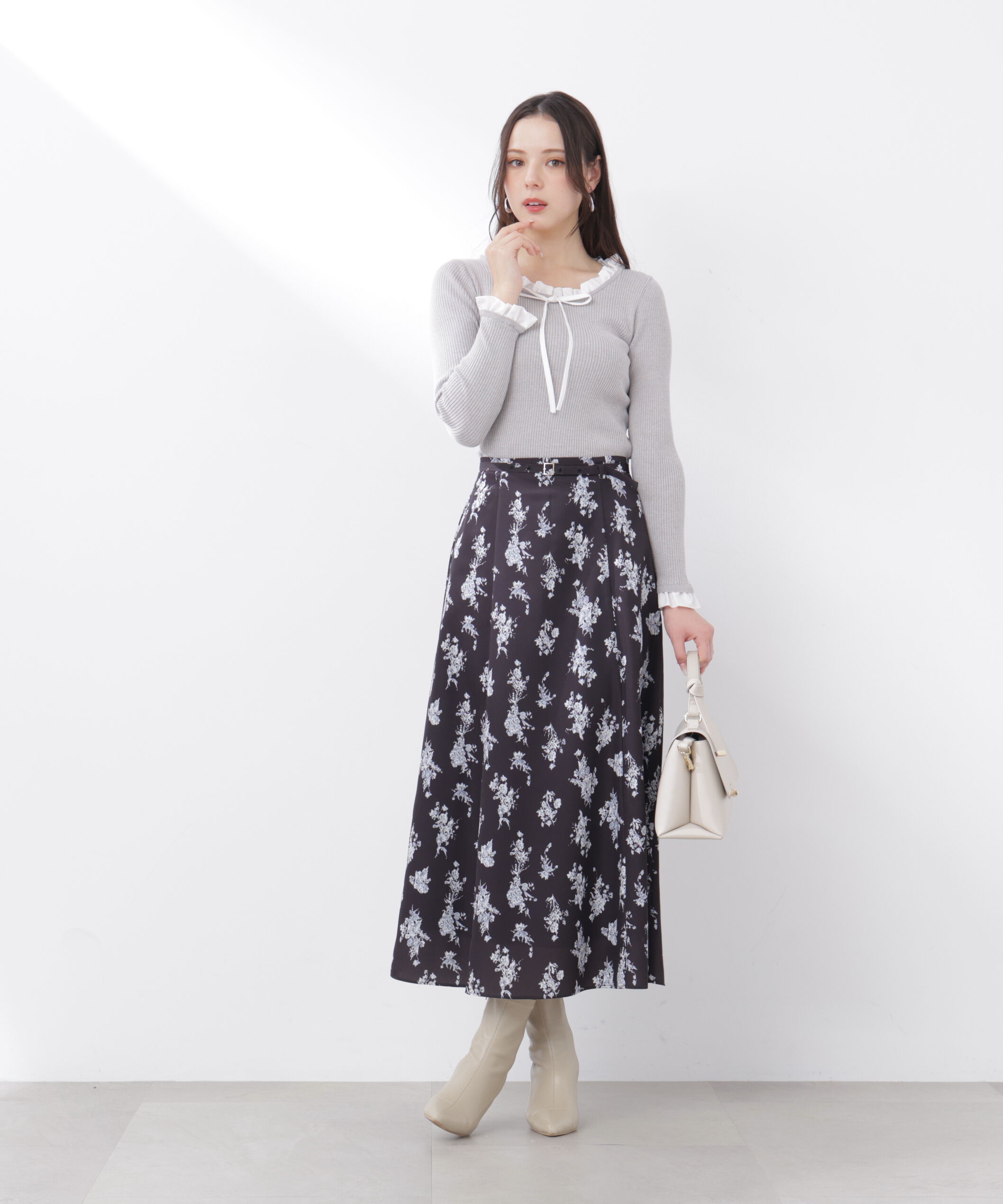 PROPORTION BODY DRESSING「フラワープリントフレアスカート　26SS」|スカート|