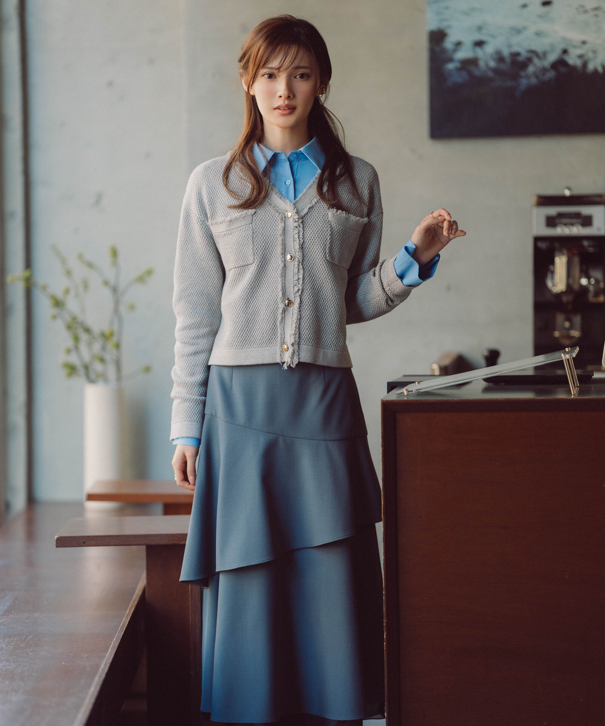 PROPORTION BODY DRESSING「フリルレイヤードスカート　26SS」|スカート|チャコール2