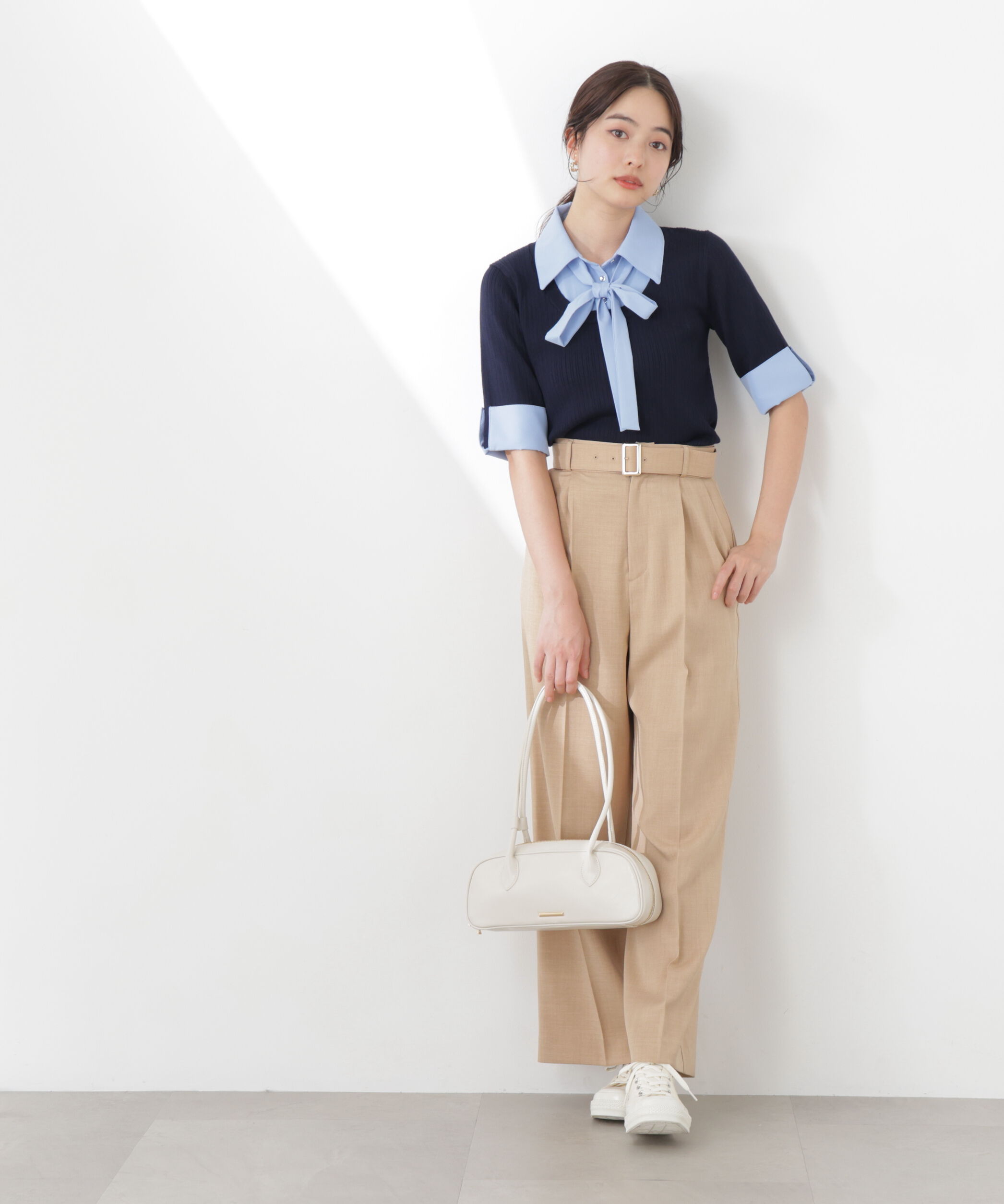 PROPORTION BODY DRESSING「＜ウォッシャブル＞ベルト付きタックワイドパンツ　26SS」|その他|