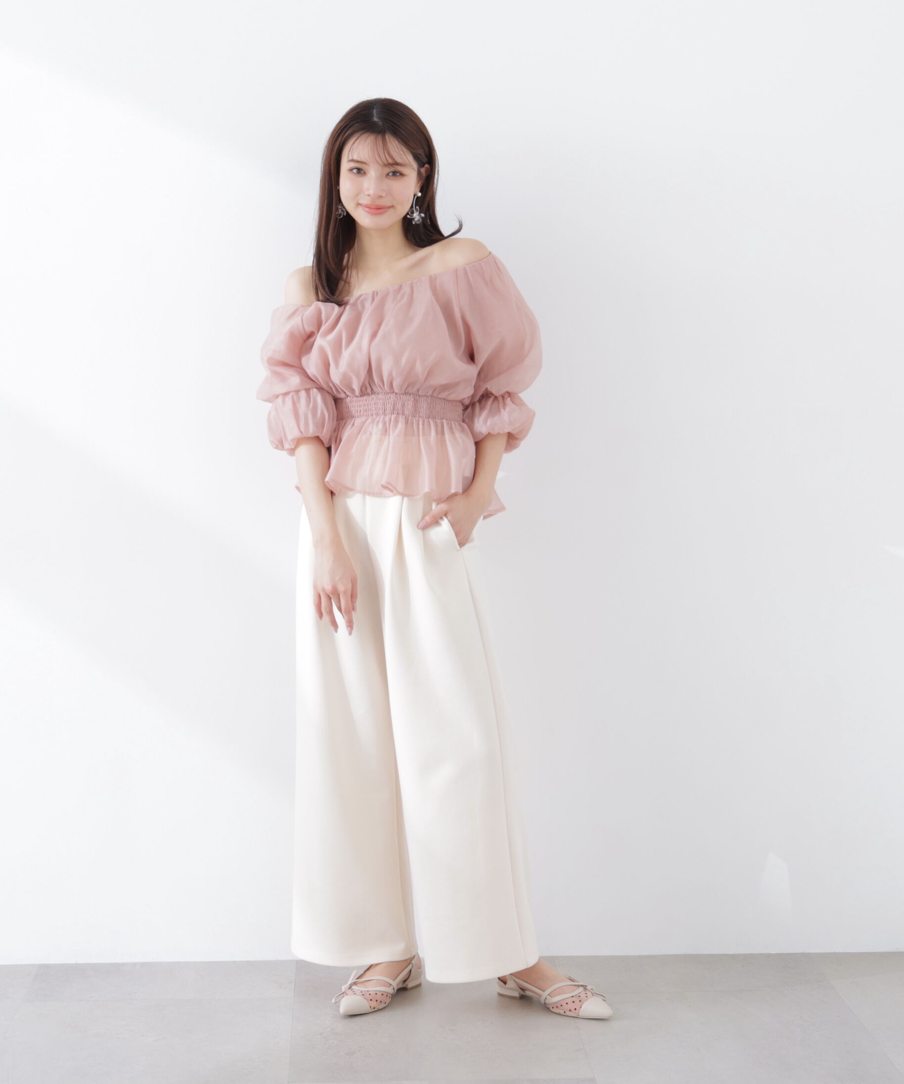 PROPORTION BODY DRESSING「〈a/mie〉カットイージーワイドパンツ　26SS」|その他|エクリュ1