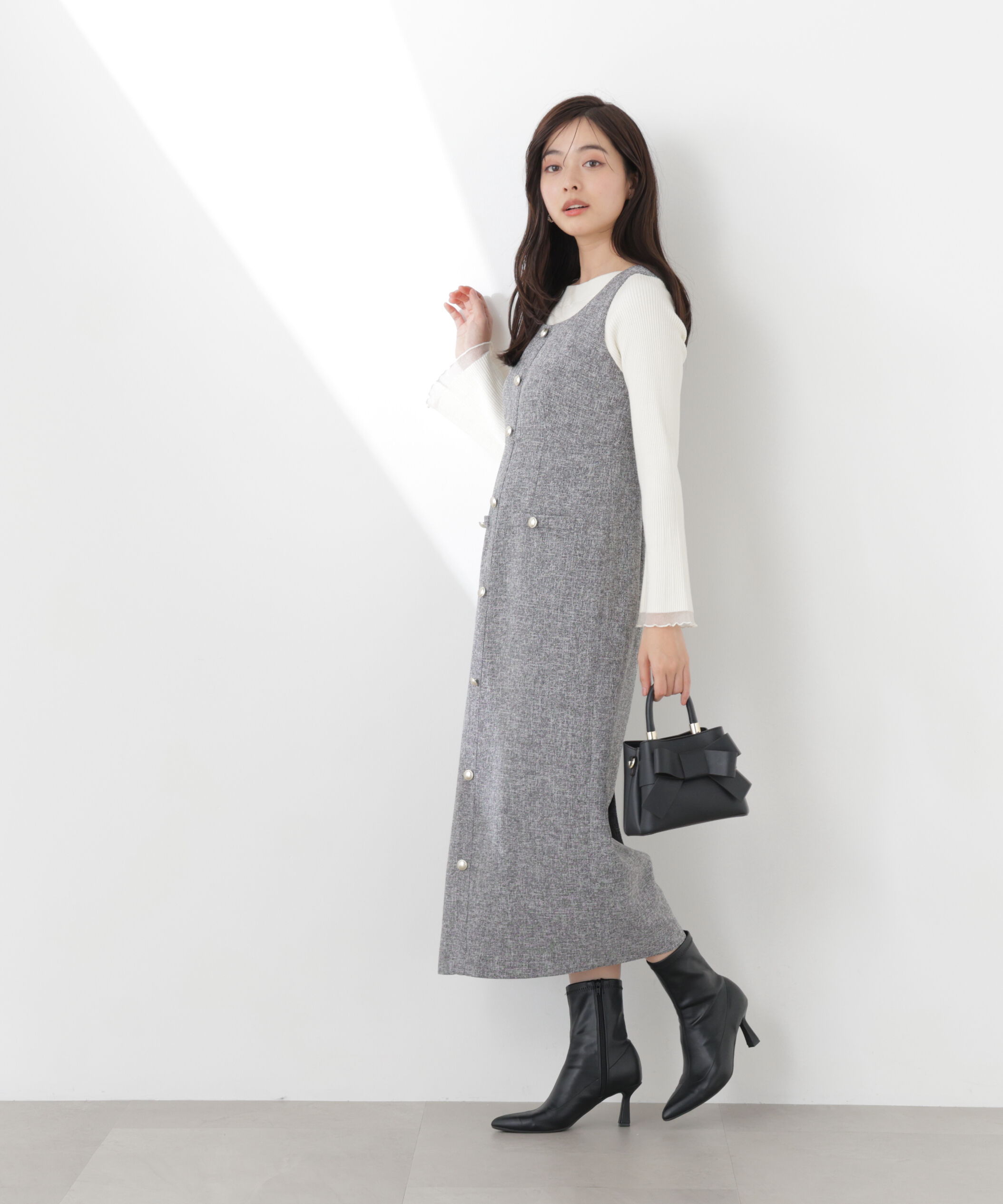 PROPORTION BODY DRESSING「スプリングツイードジャンスカ　26SS」|ワンピース|