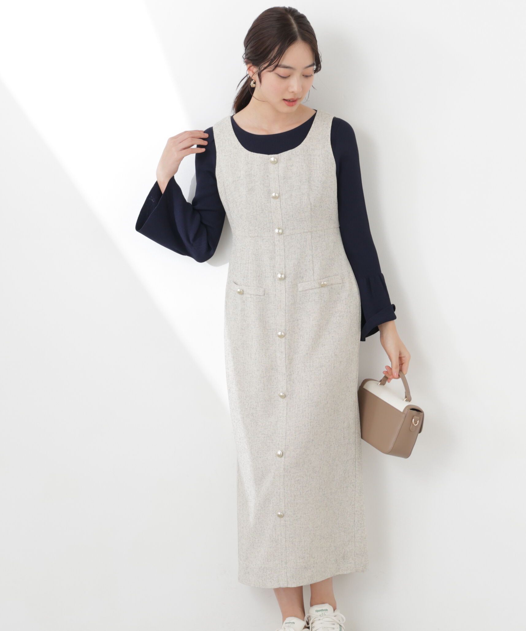 PROPORTION BODY DRESSING「スプリングツイードジャンスカ　26SS」|ワンピース|アイボリー2