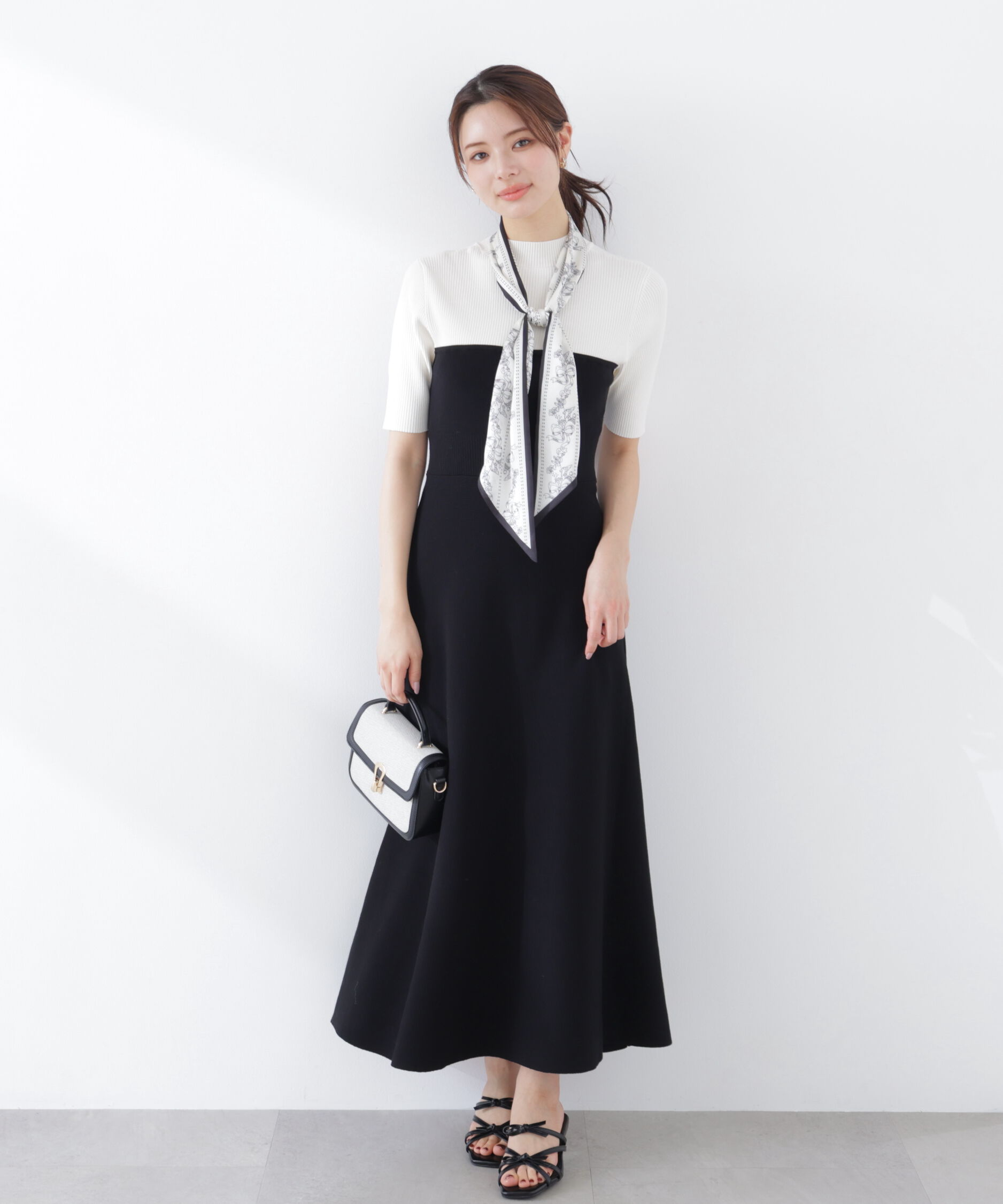 PROPORTION BODY DRESSING「スカーフ付きニットワンピース　26SS」|ワンピース|