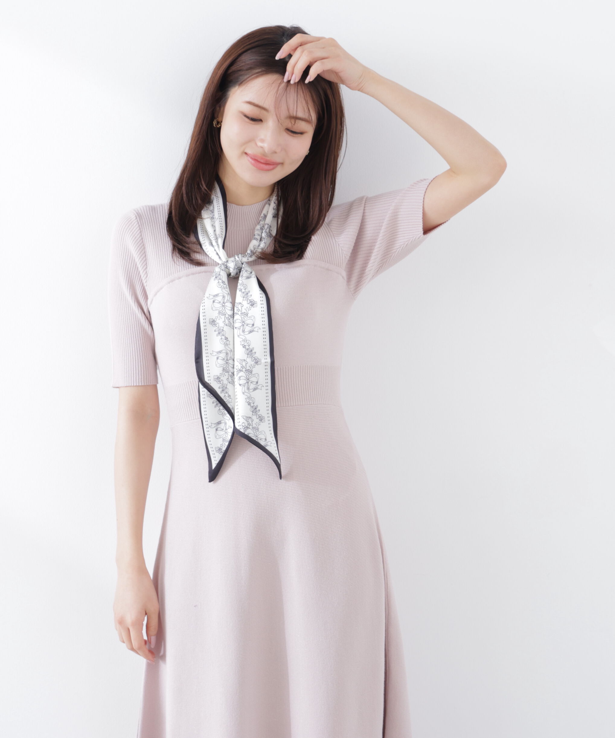 PROPORTION BODY DRESSING「スカーフ付きニットワンピース　26SS」|ワンピース|