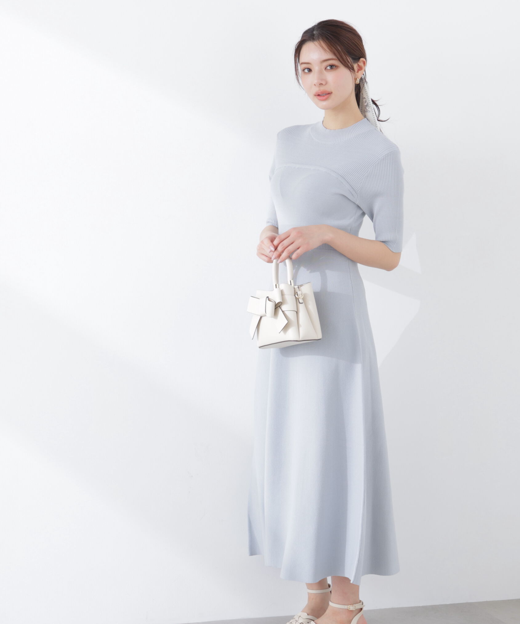 PROPORTION BODY DRESSING「スカーフ付きニットワンピース　26SS」|ワンピース|