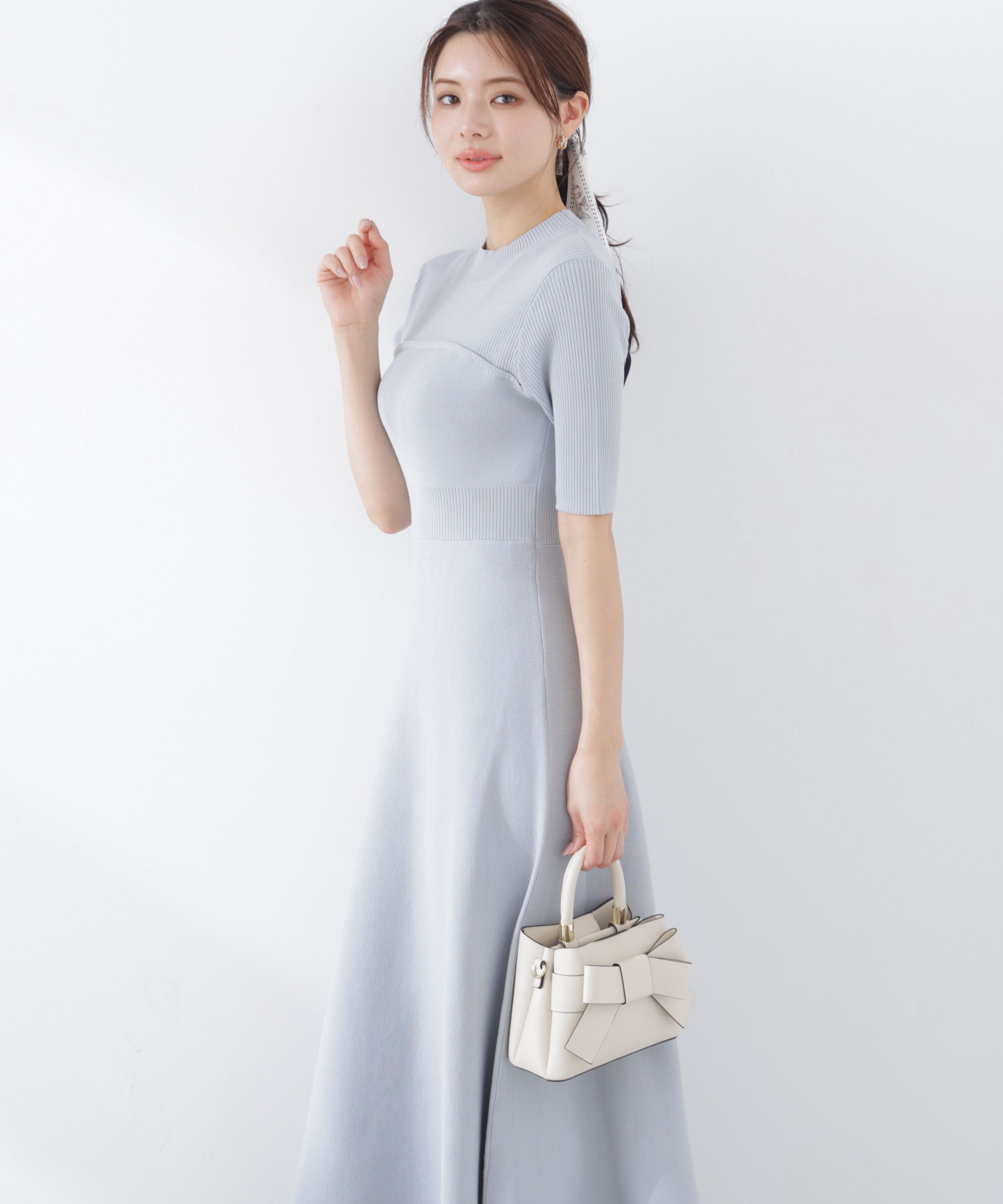 PROPORTION BODY DRESSING「スカーフ付きニットワンピース　26SS」|ワンピース|