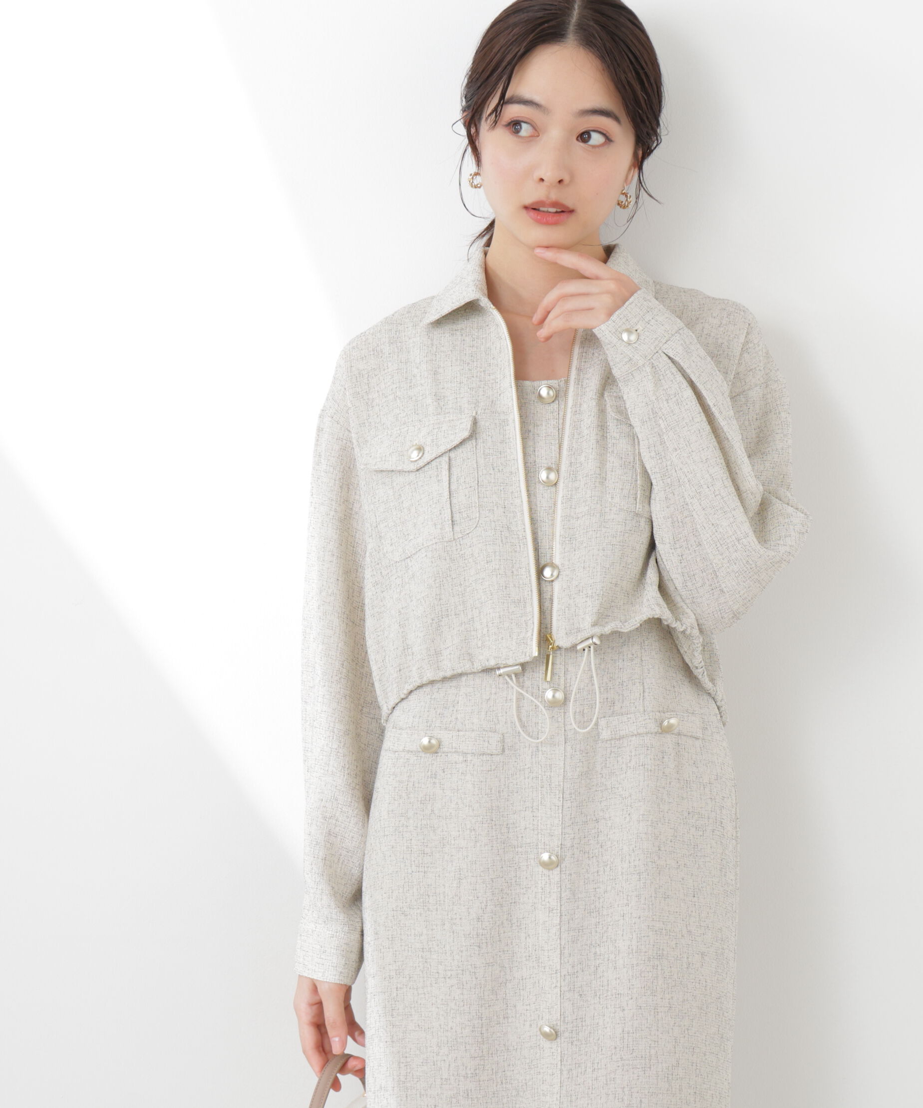 PROPORTION BODY DRESSING「スプリングツイードブルゾン　26SS」|ブルゾン・スタジャン|