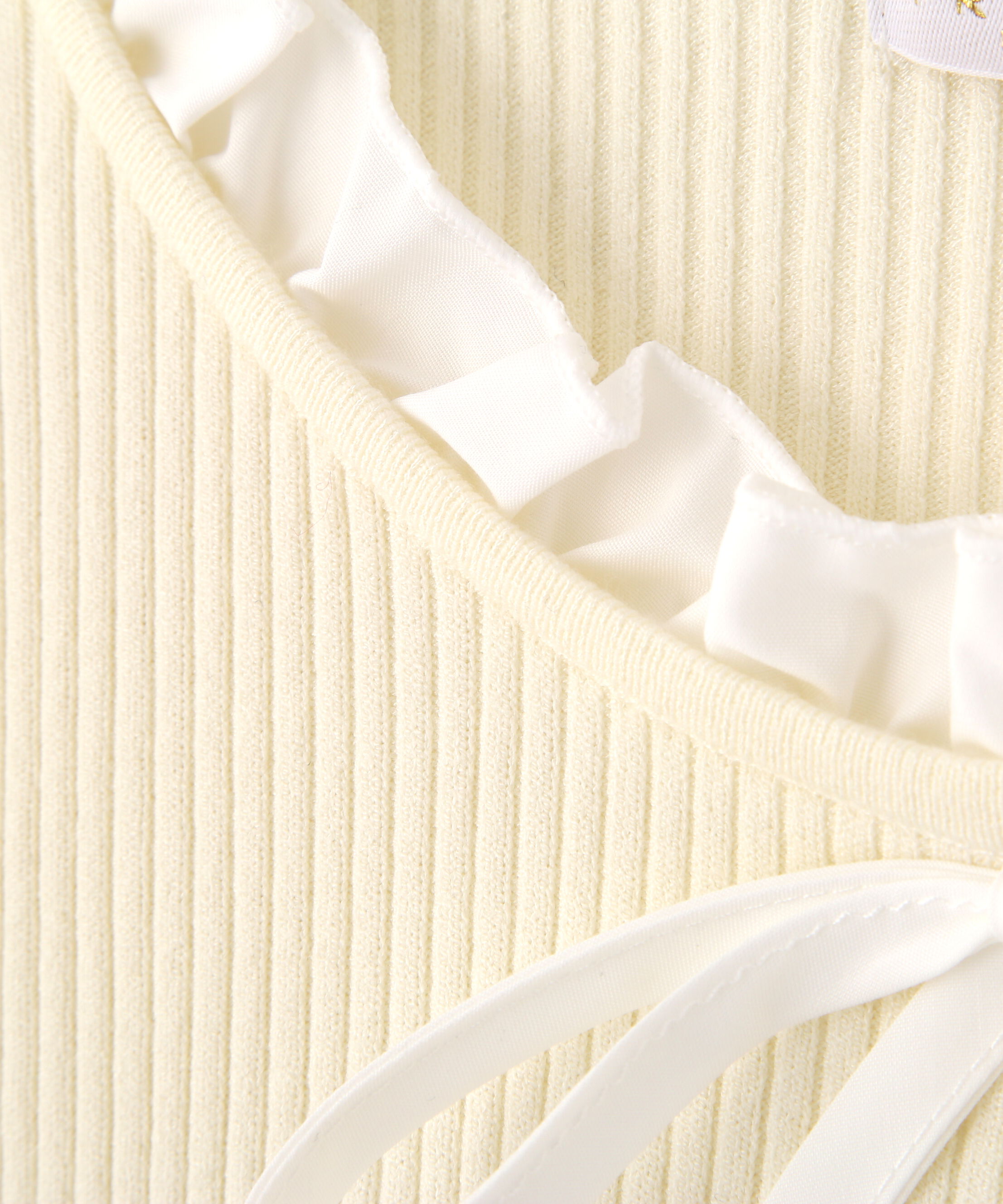 PROPORTION BODY DRESSING「リボン付きフリルニットトップス　26SS」|ニット・セーター|